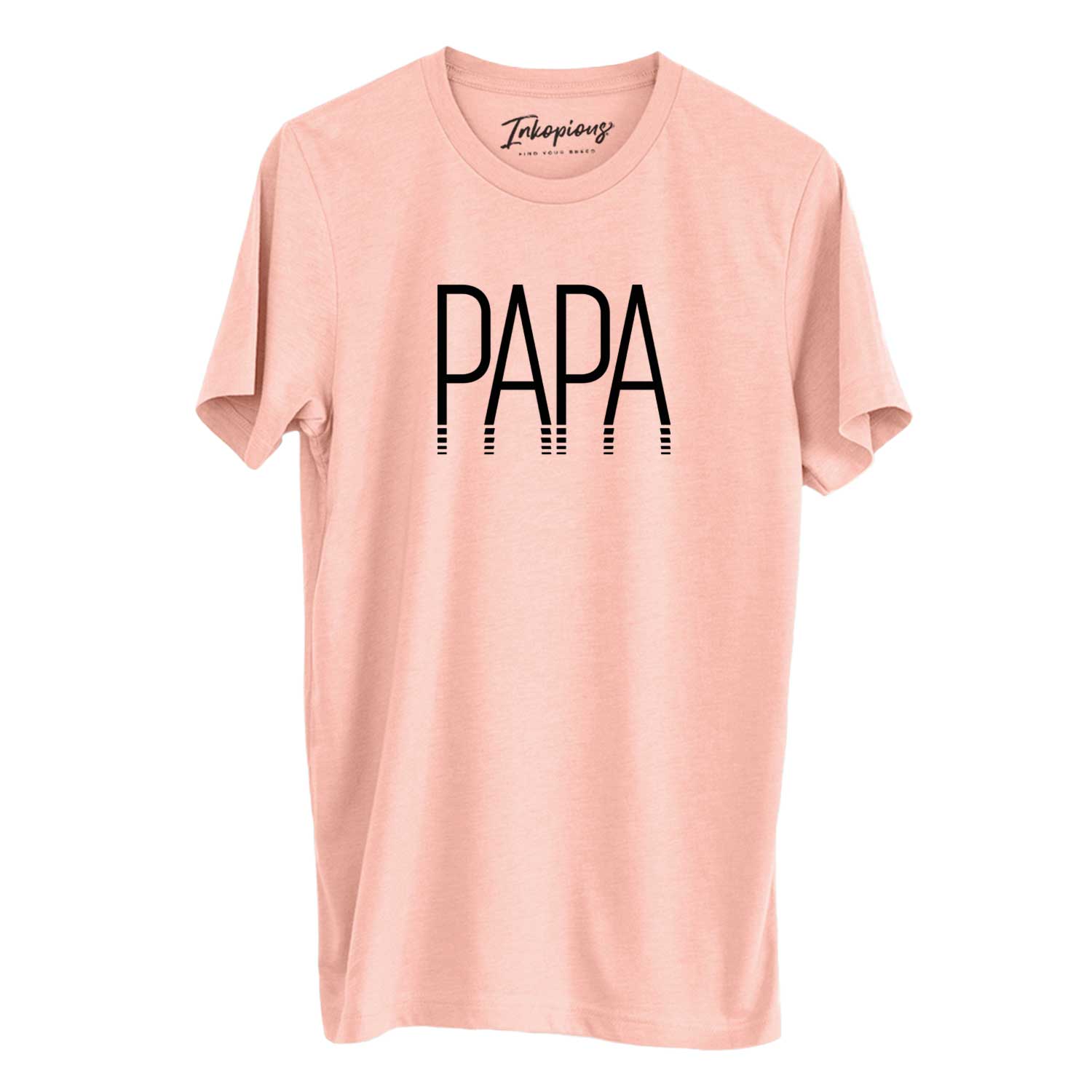 'Papa - Reflections Collection' design on a Peach Unisex crewneck, worn by a man