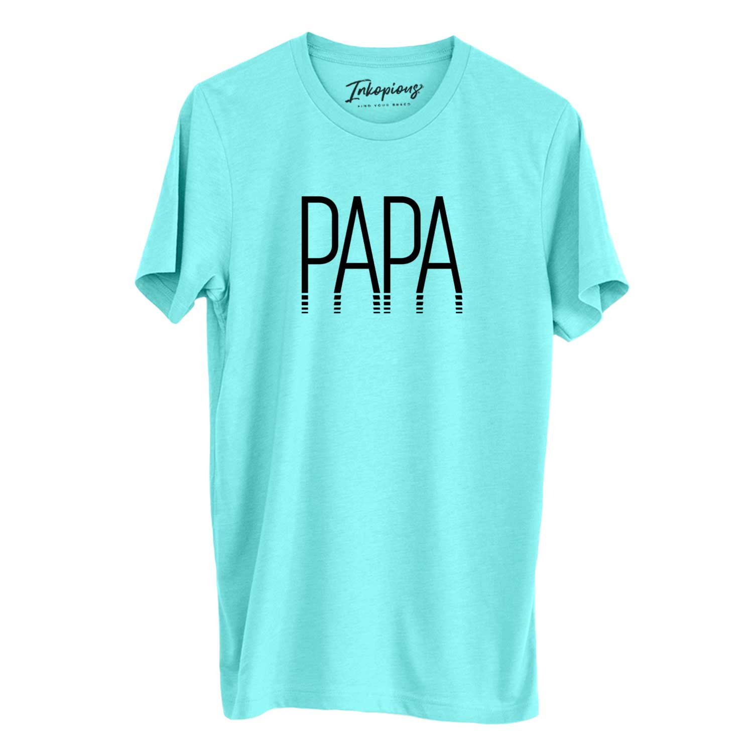 'Papa - Reflections Collection' design on a Sea Green Unisex crewneck, worn by a man
