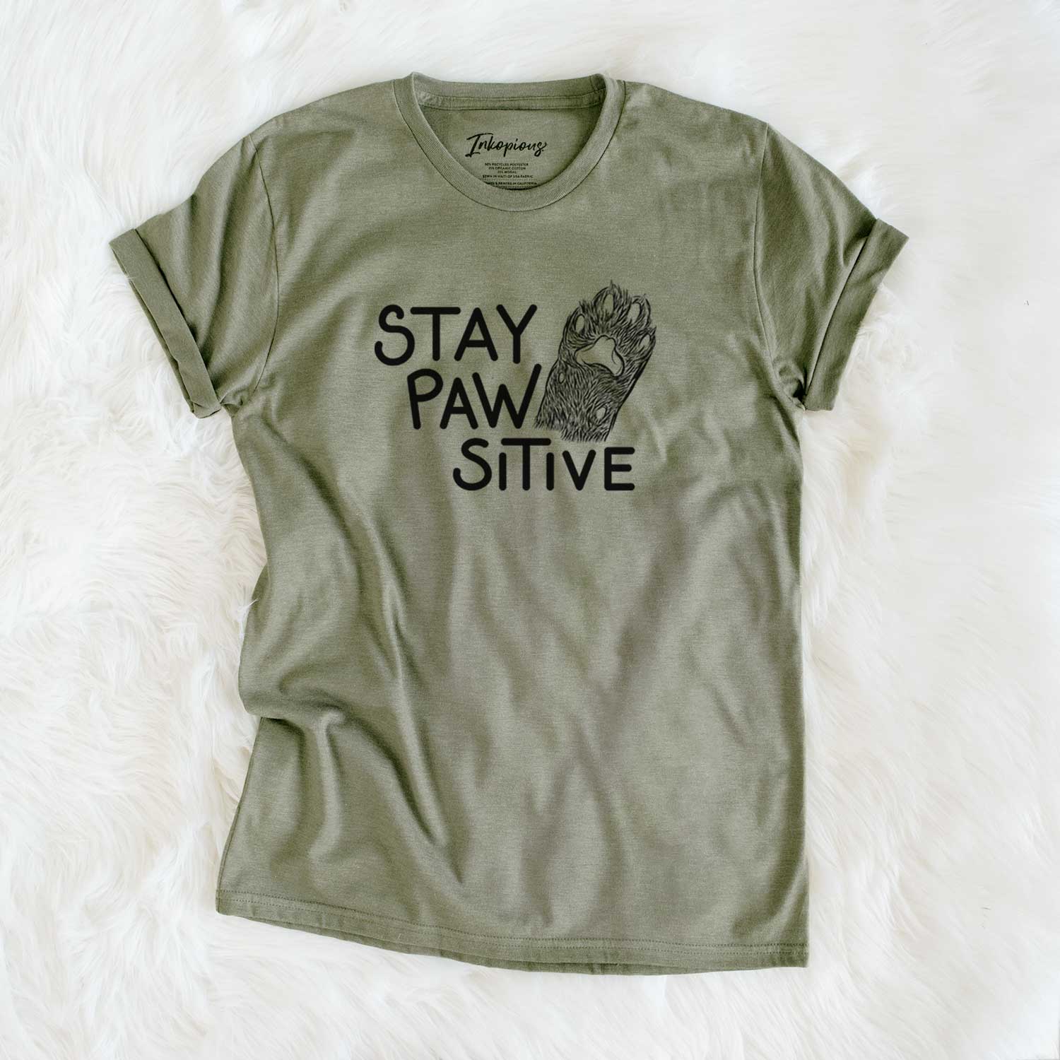 Stay Pawsitive - Cat Paw - Unisex Crewneck