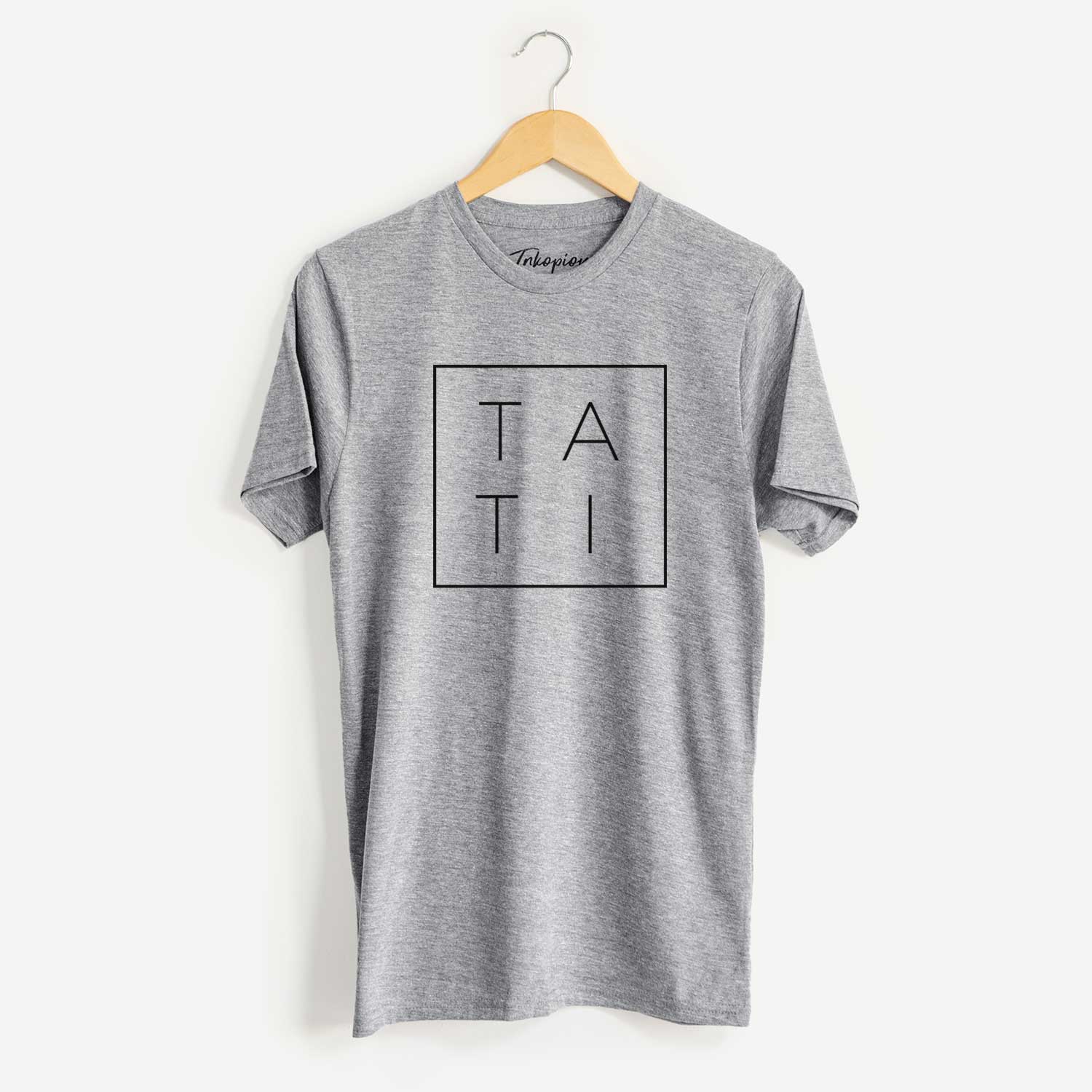 'Tati Boxed' design on a Grey Unisex crewneck