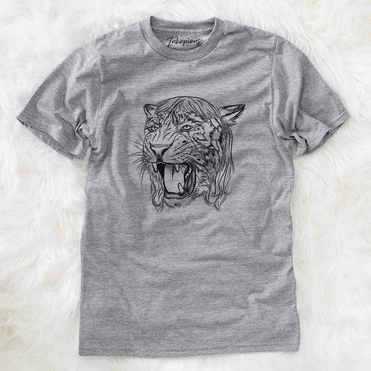 'Exotic Tiger' design on a Grey Unisex crewneck