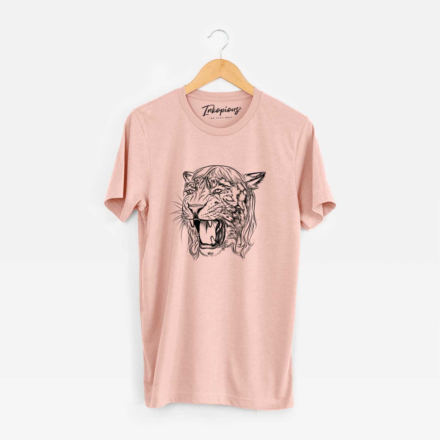 'Exotic Tiger' design on a Peach Unisex crewneck