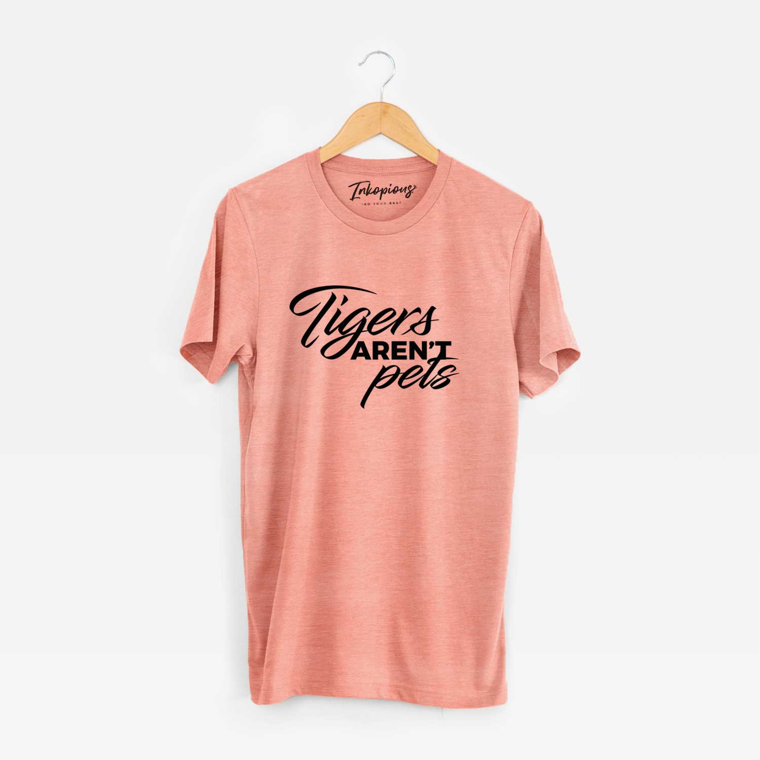 'Tigers Aren't Pets' design on a Sunset Unisex crewneck