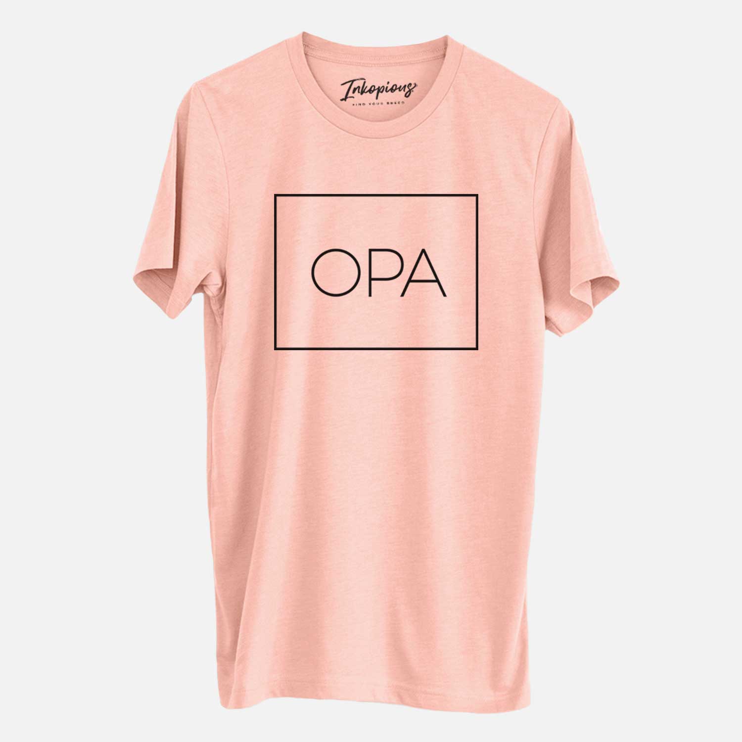 'opa Boxed' design on a Peach Unisex crewneck