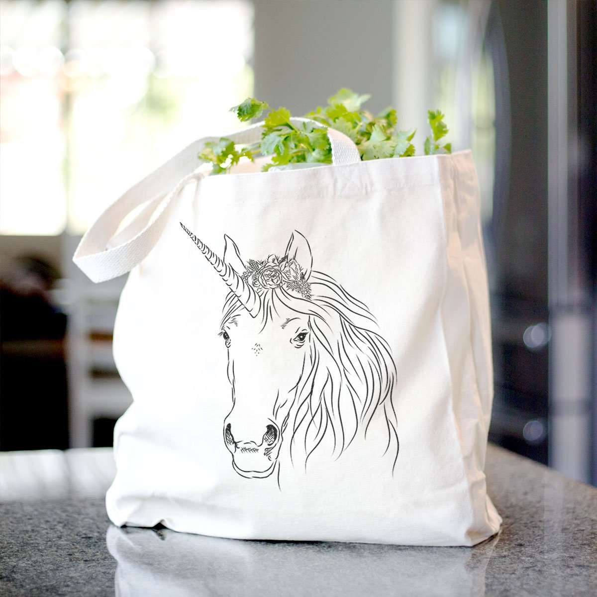 'Cosmic Unicorn' design on a tote