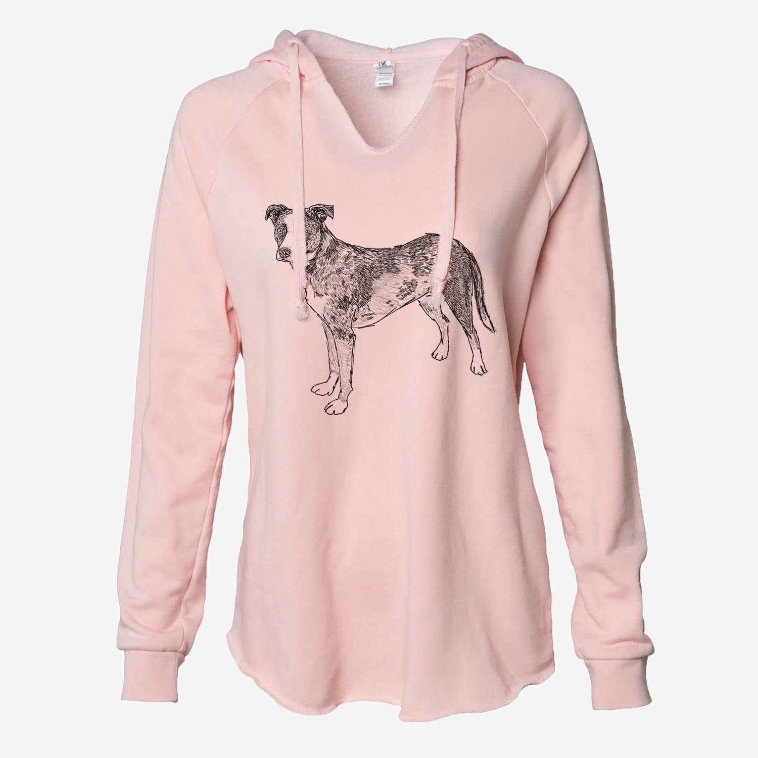 Doodled Carolina the Catahoula/Cattle Dog Mix - Cali Wave Hooded Sweatshirt