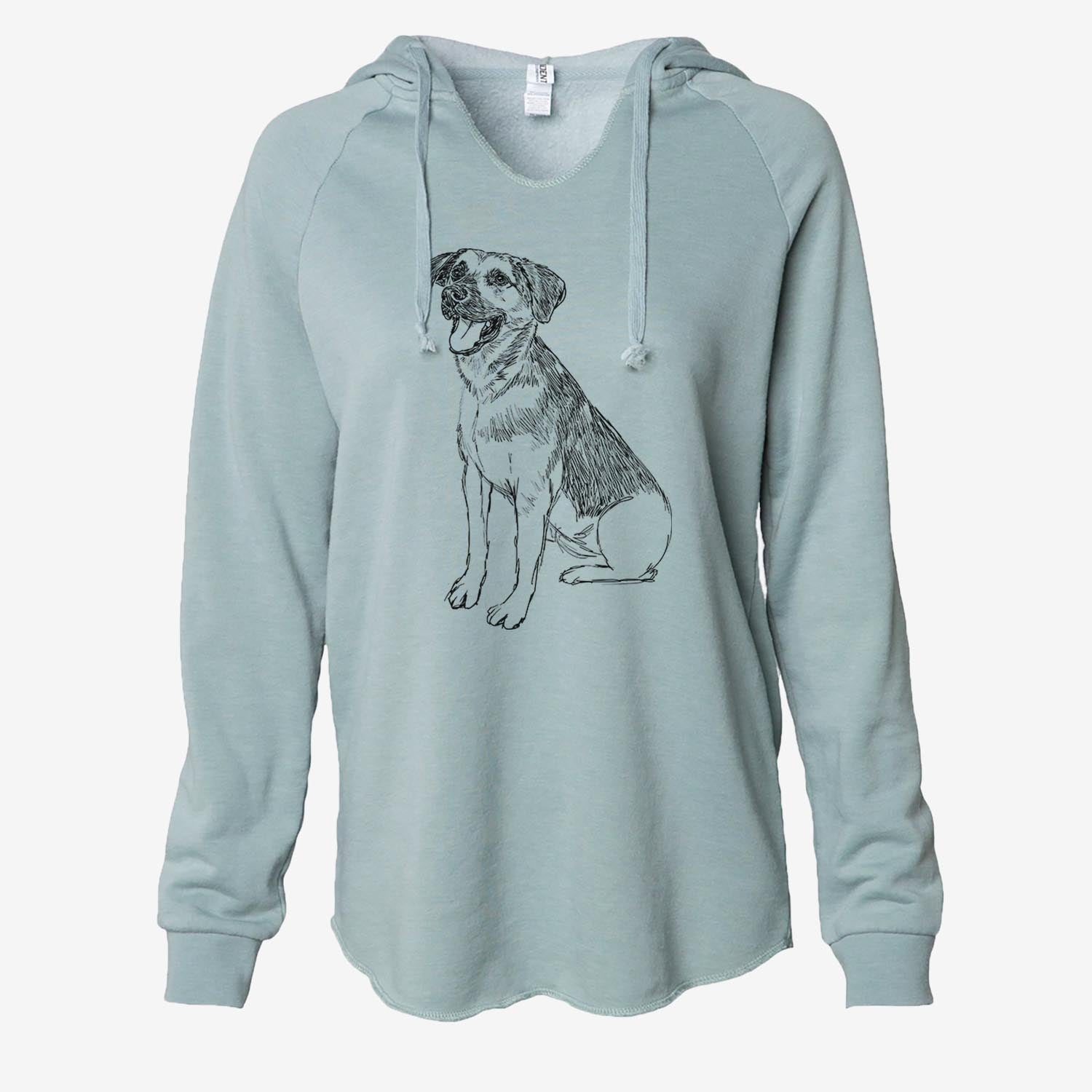 Doodled Caymus the Shepherd Mix - Cali Wave Hooded Sweatshirt