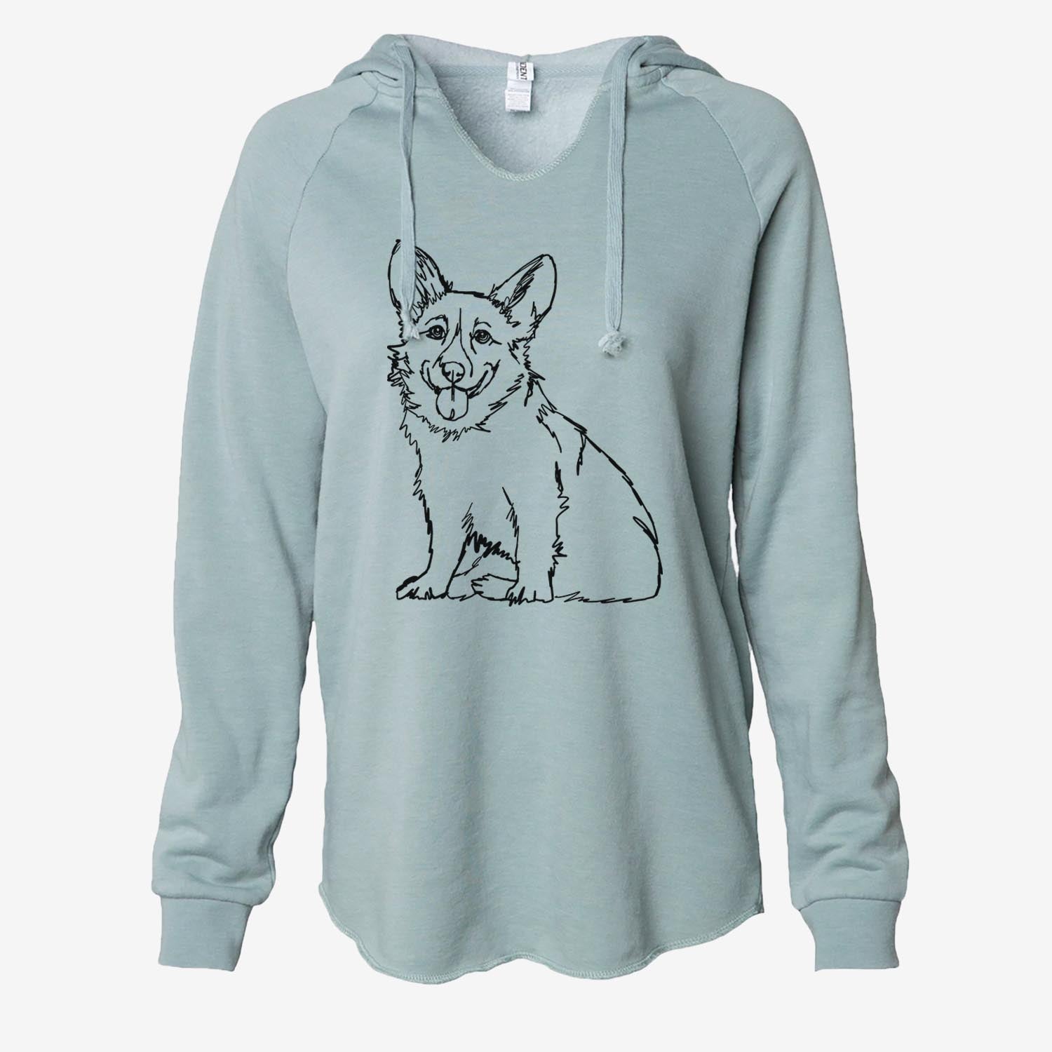 Doodled Corgi - Cali Wave Hooded Sweatshirt