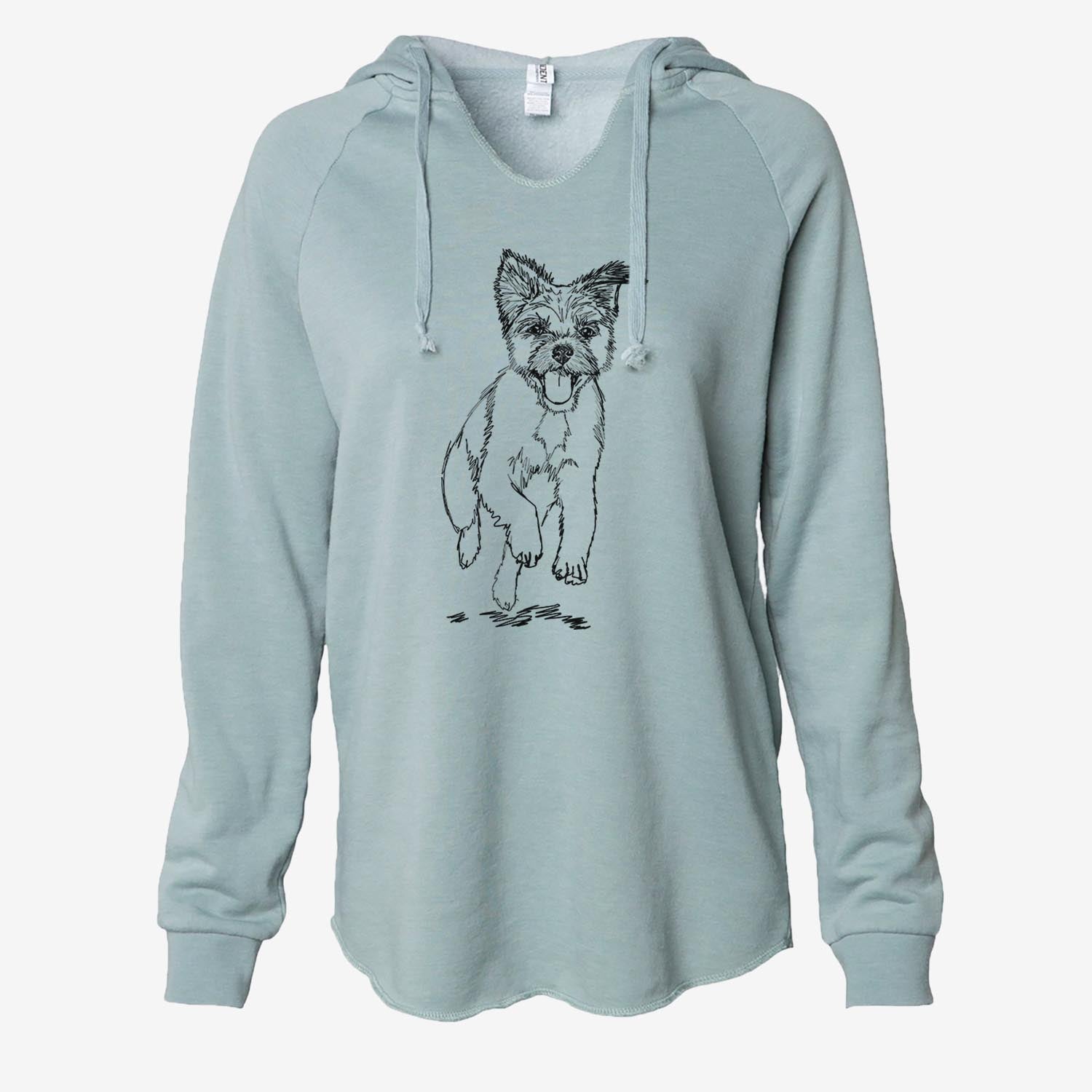 Doodled Elvin the Border Terrier - Cali Wave Hooded Sweatshirt