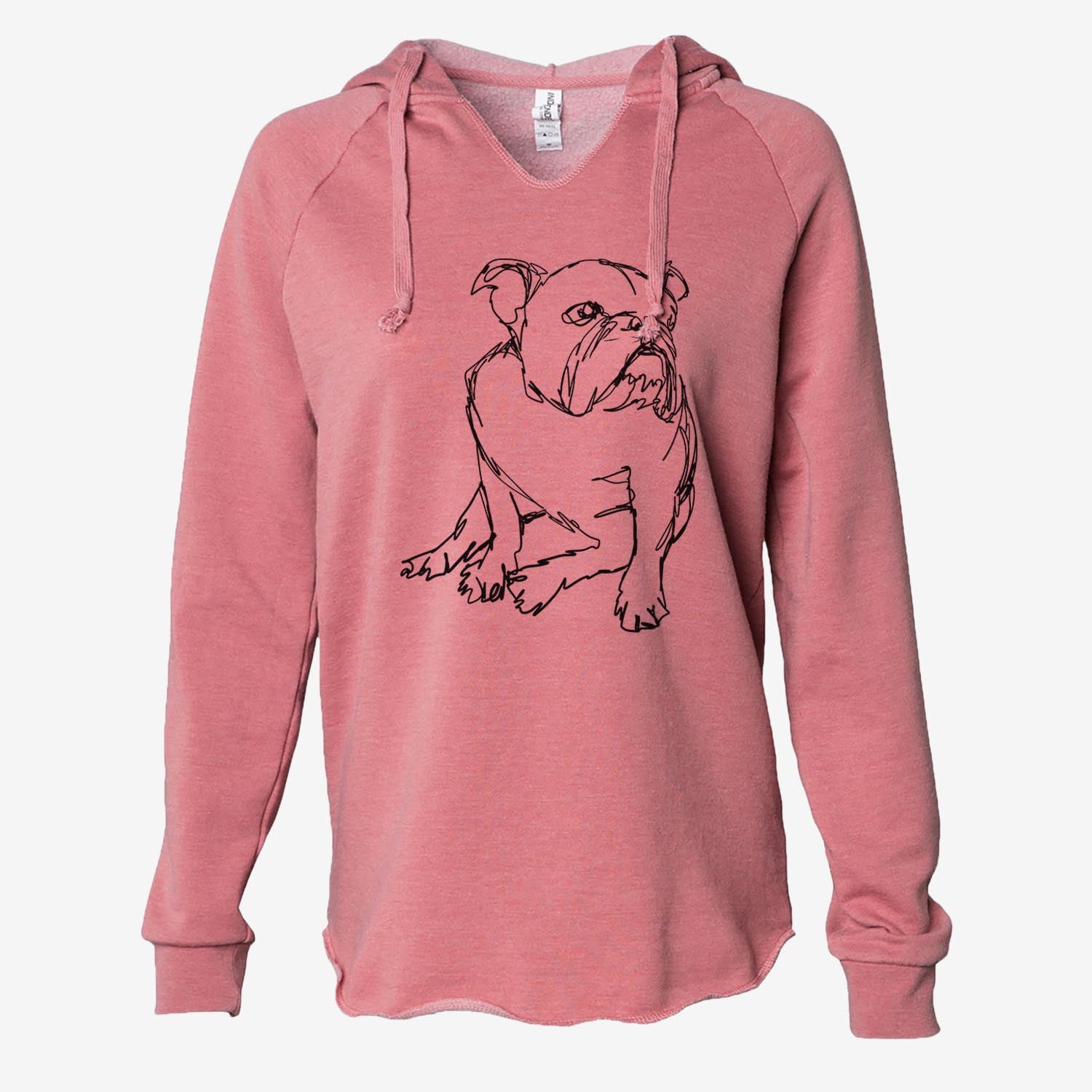 Doodled English Bulldog - Cali Wave Hooded Sweatshirt