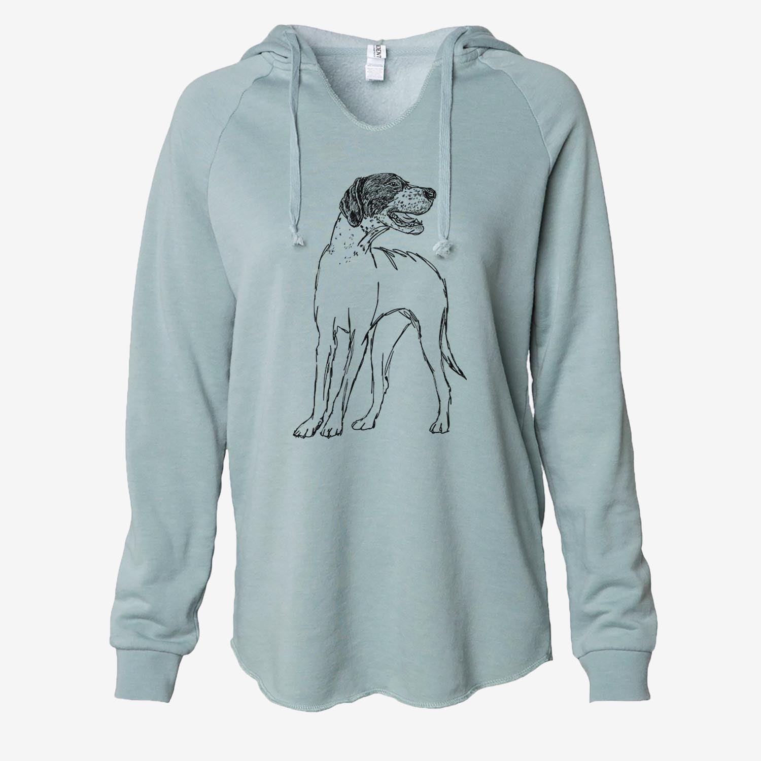 Doodled Jade the English Pointer - Cali Wave Hooded Sweatshirt