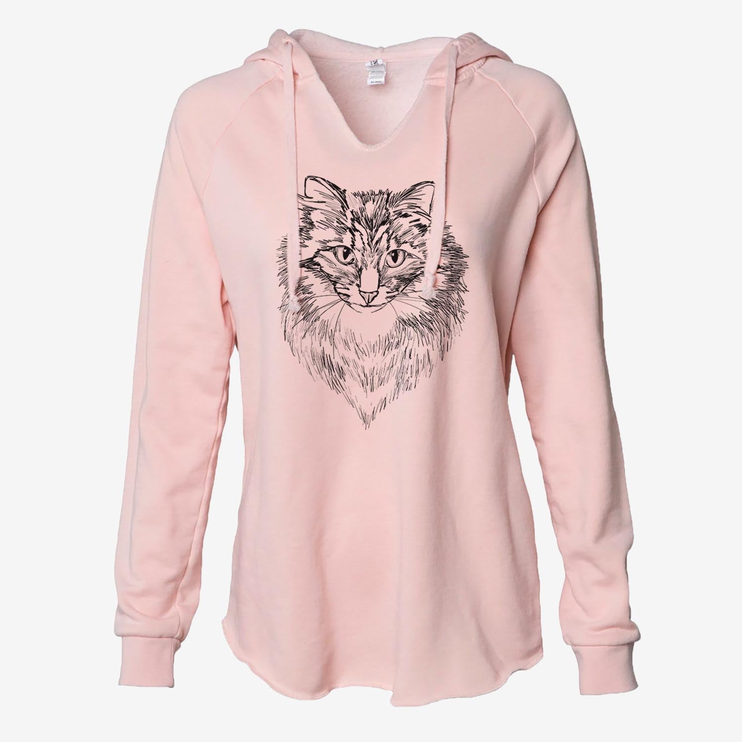 Doodled Jazmine the Tabby Cat - Cali Wave Hooded Sweatshirt