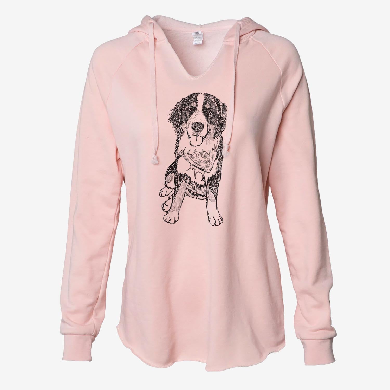 Doodled Kimber the Bernese Mountain Dog - Cali Wave Hooded Sweatshirt