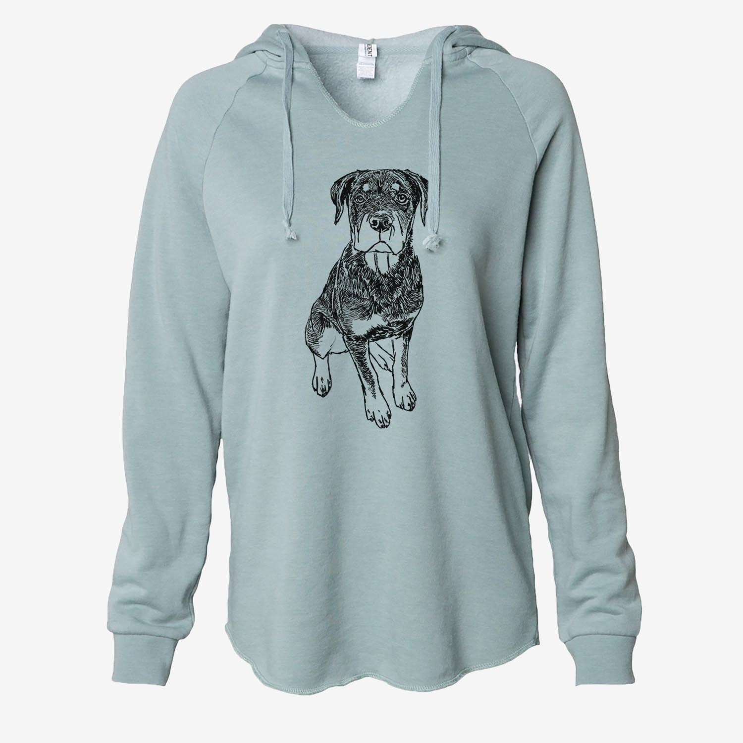 Doodled Lincoln the Rottweiler Puppy - Cali Wave Hooded Sweatshirt
