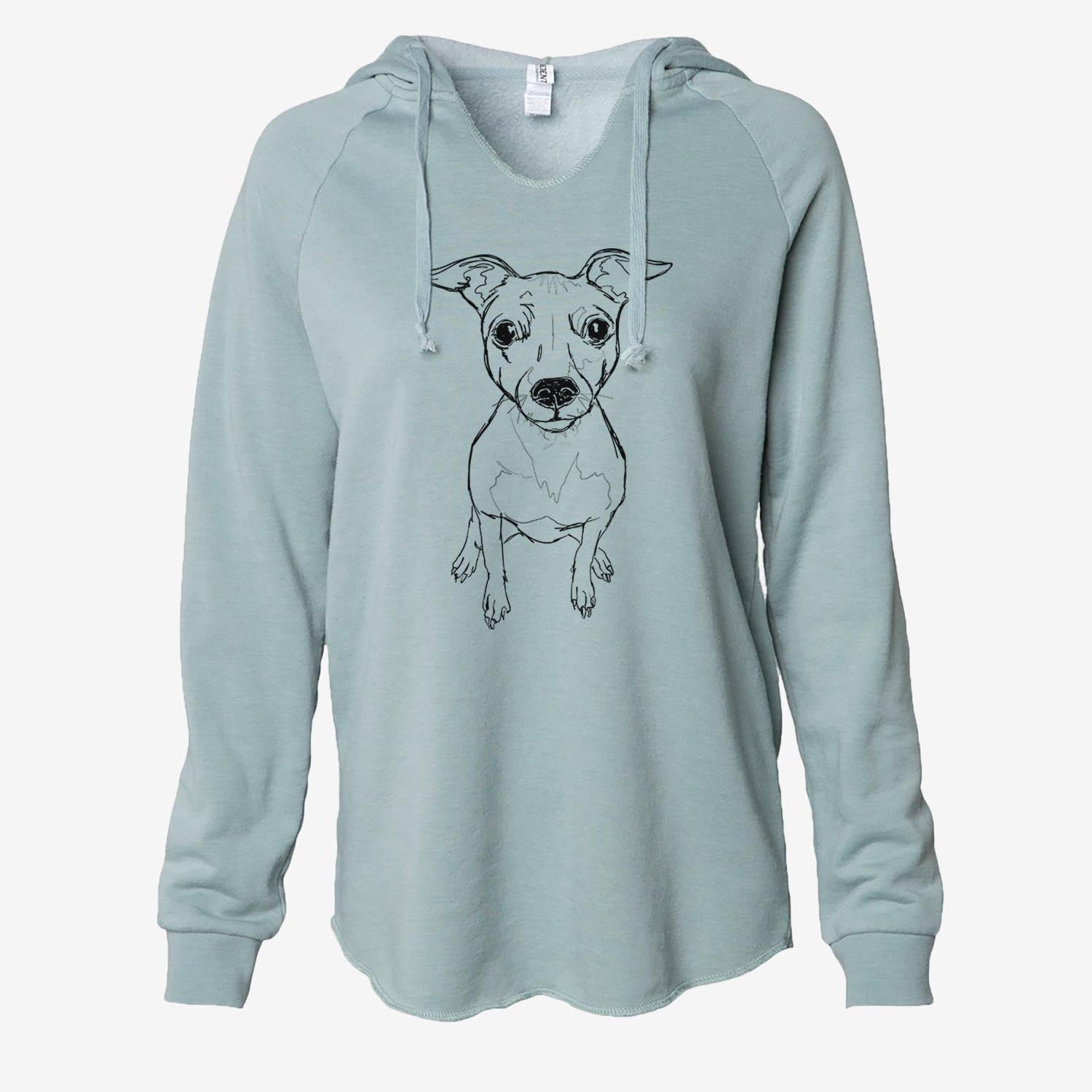 Doodled LittleLucy the American Hairless Terrier - Cali Wave Hooded Sweatshirt