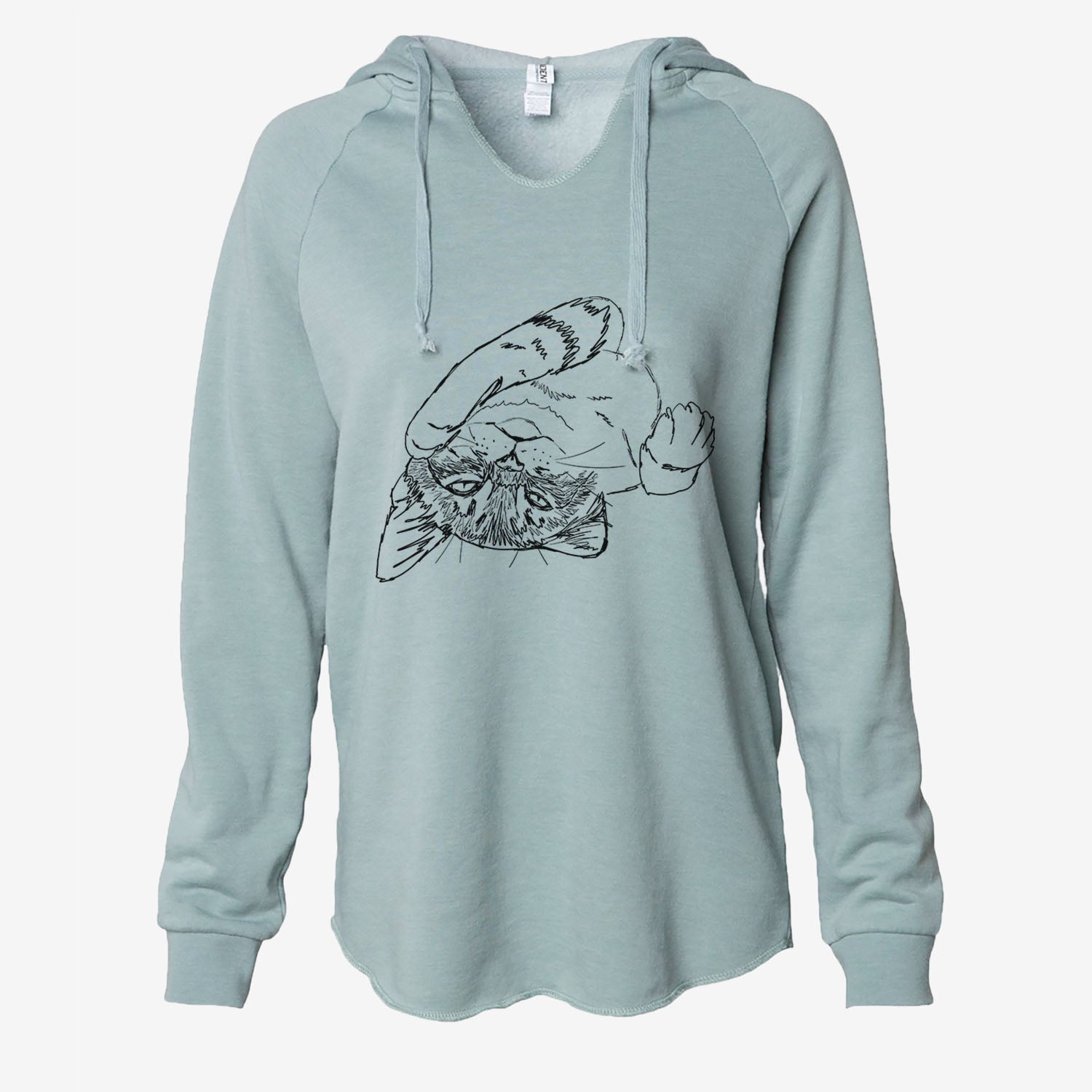 Doodled Tator the Tabby Kitten - Cali Wave Hooded Sweatshirt