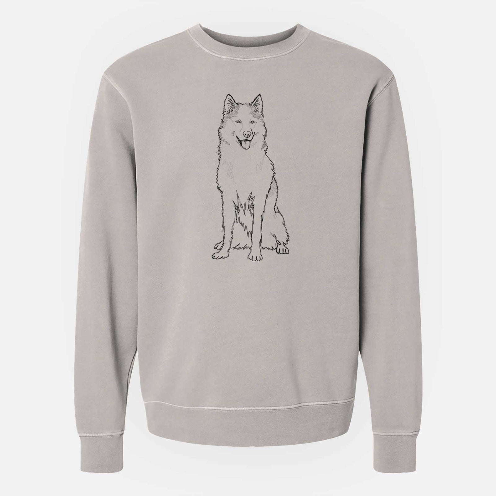 Doodled Allie the Siberian Husky - Unisex Pigment Dyed Crew Sweatshirt