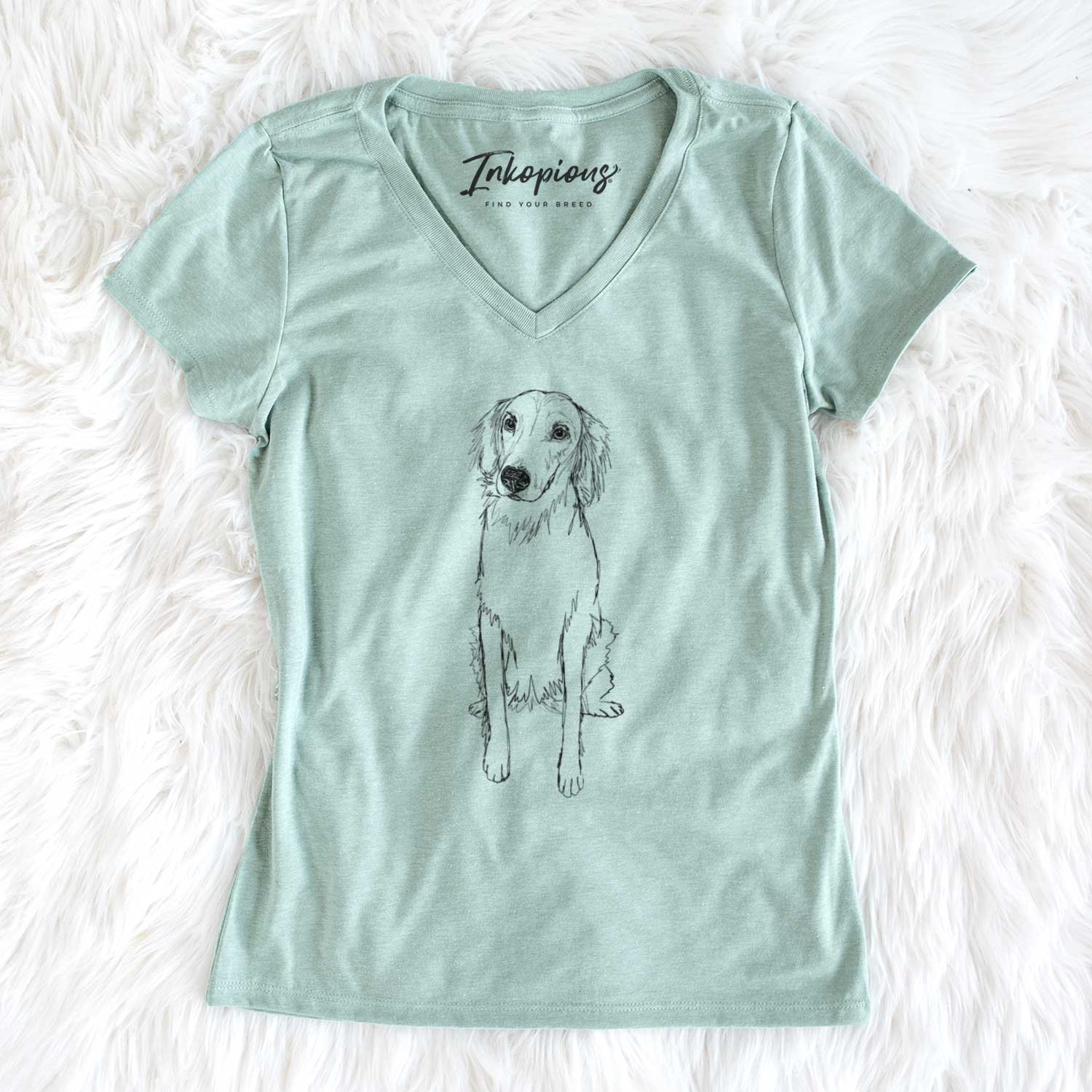 Doodled Amelia the Golden Retriever - Women's V-neck Shirt