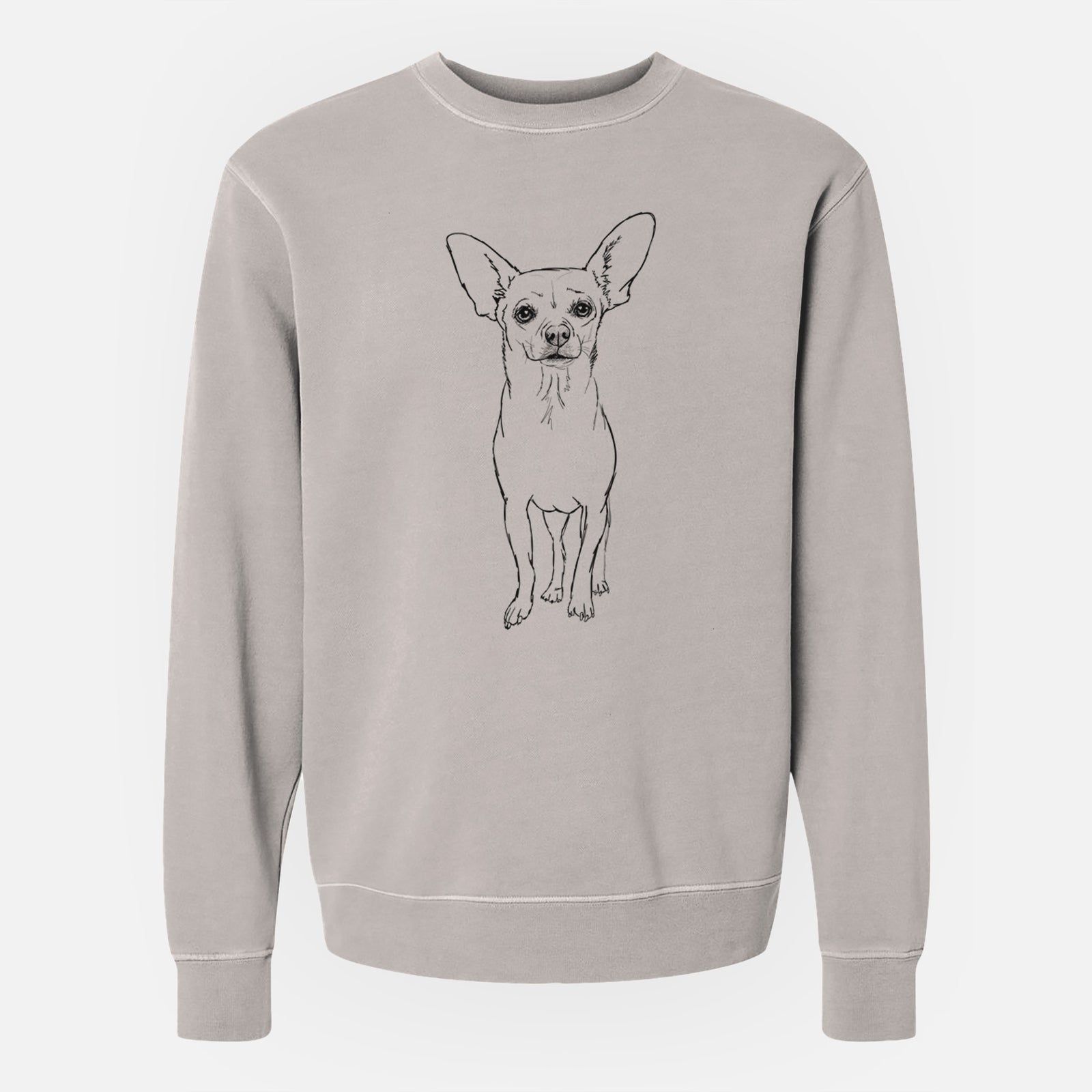 Doodled Athena the Chihuahua - Unisex Pigment Dyed Crew Sweatshirt