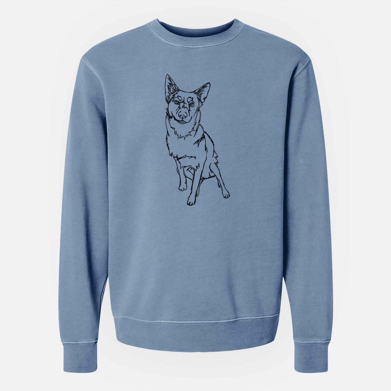 Doodled Australian Cattle Dog the - Unisex Pigment Dyed Crew Sweatshirt