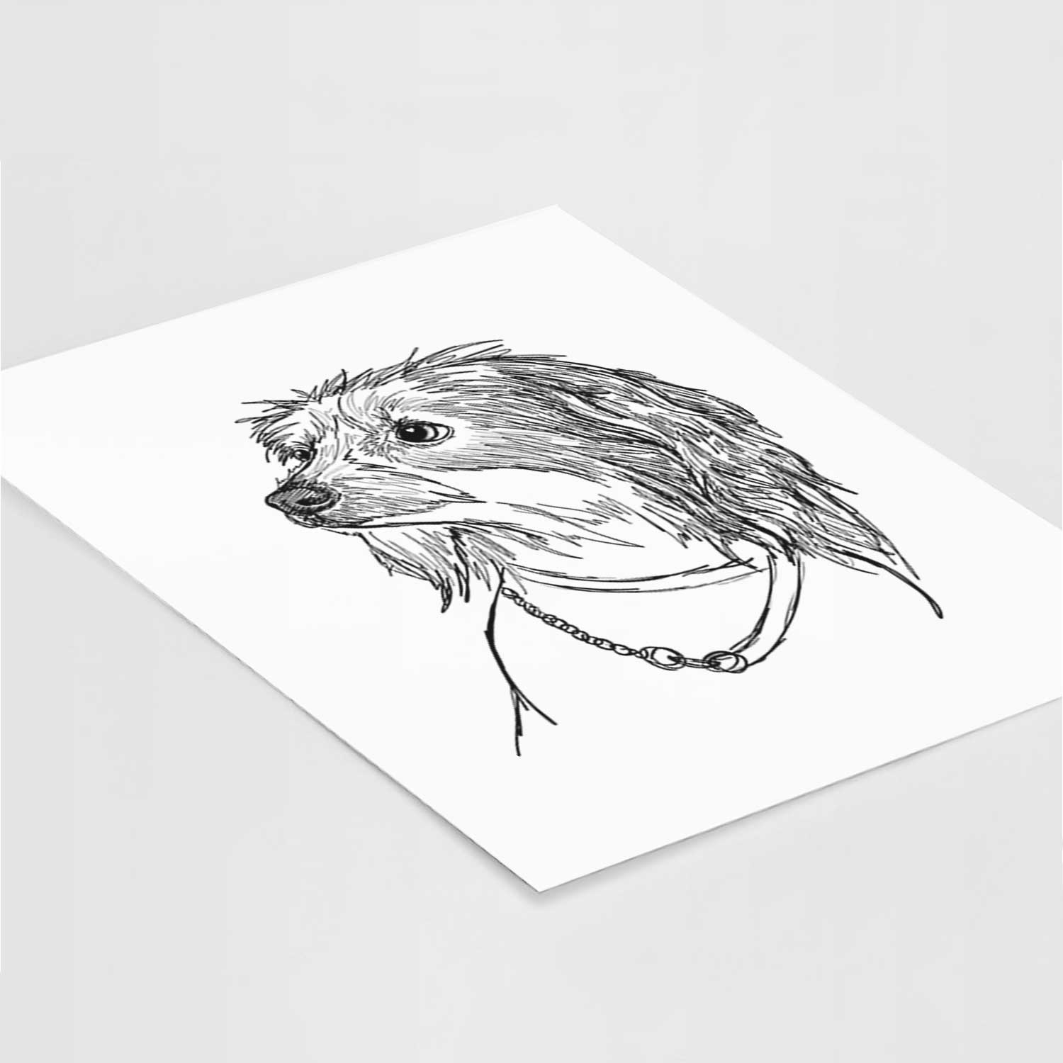 Doodled Ava Olivia the Chinese Crested Art Print
