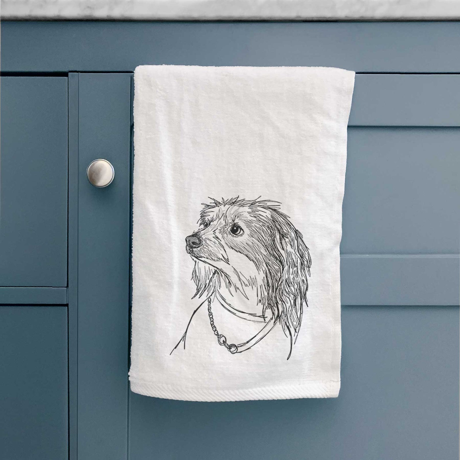 Doodled Ava Olivia the Chinese Crested Decorative Hand Towel