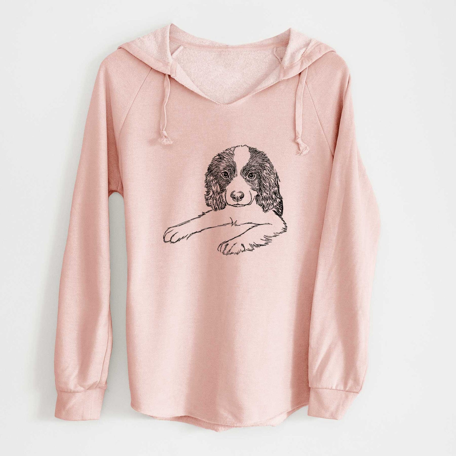 Doodled Bandit the English Springer Spaniel Puppy - Cali Wave Hooded Sweatshirt