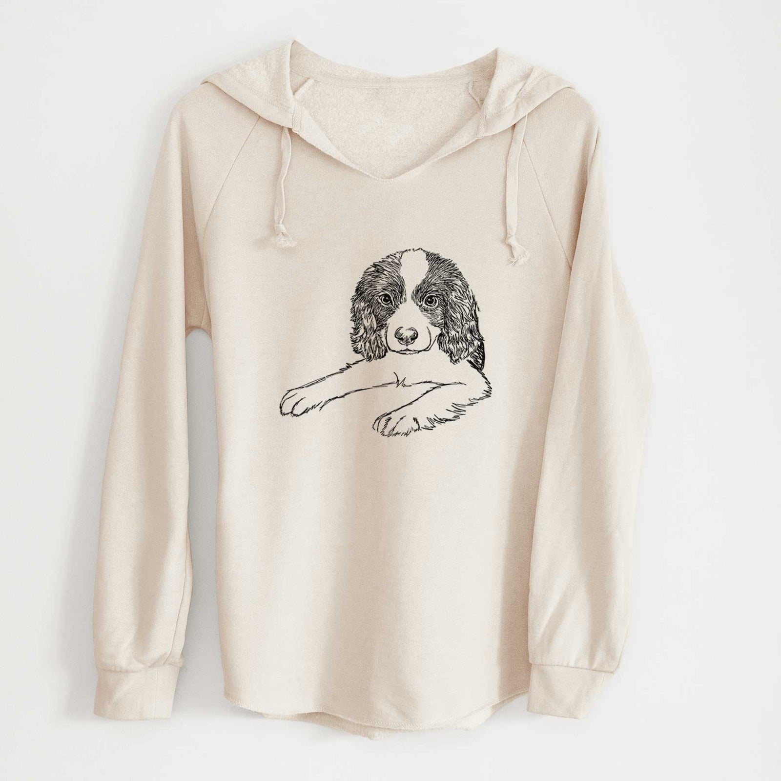 Doodled Bandit the English Springer Spaniel Puppy - Cali Wave Hooded Sweatshirt