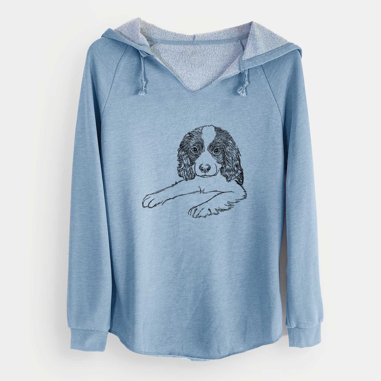 Doodled Bandit the English Springer Spaniel Puppy - Cali Wave Hooded Sweatshirt