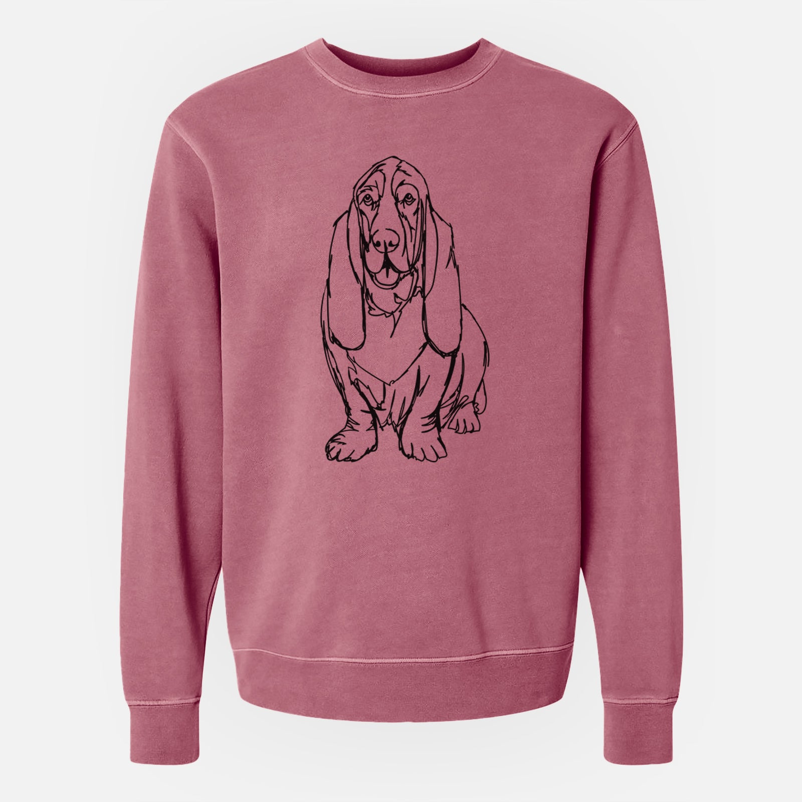 Doodled BassetHound the - Unisex Pigment Dyed Crew Sweatshirt