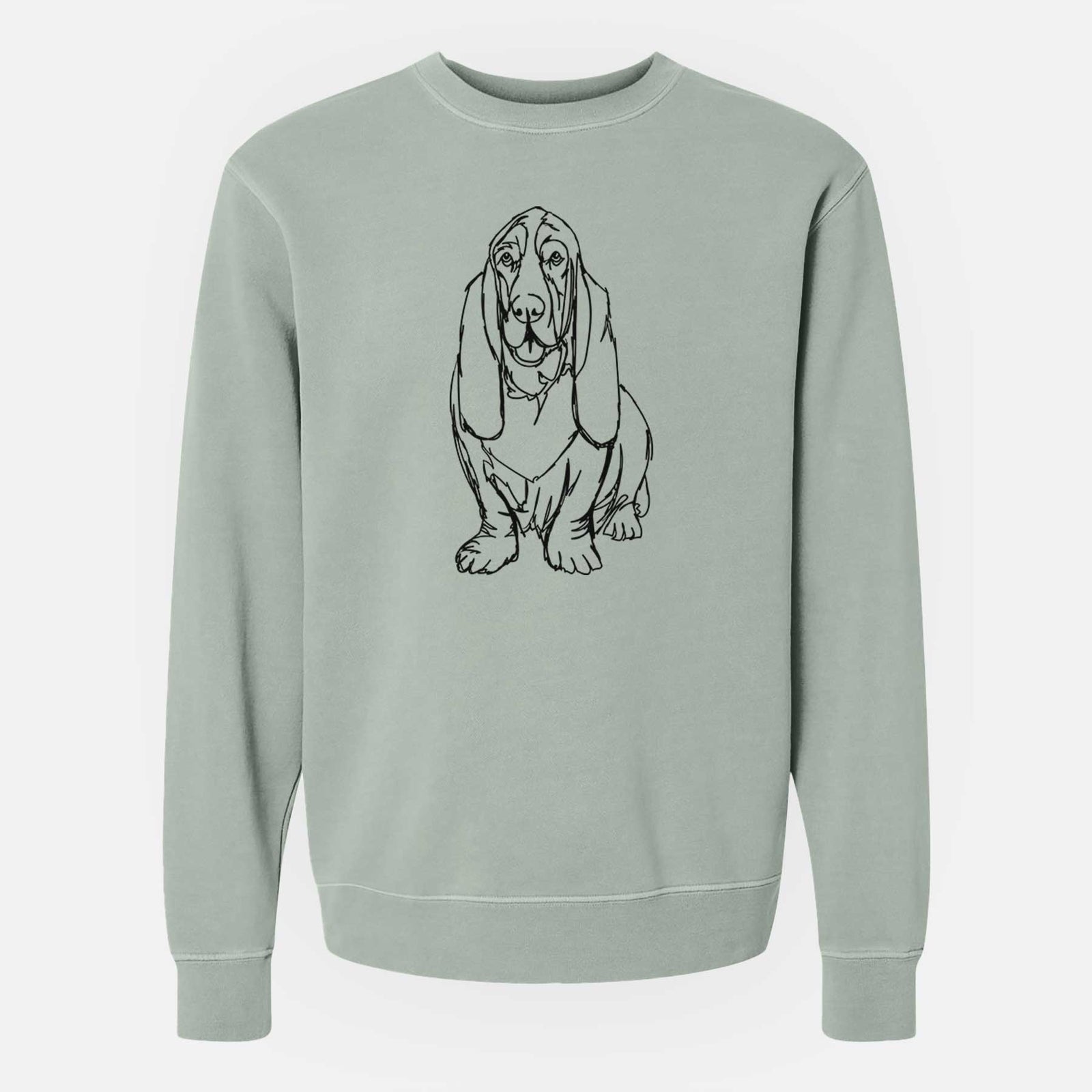 Doodled BassetHound the - Unisex Pigment Dyed Crew Sweatshirt