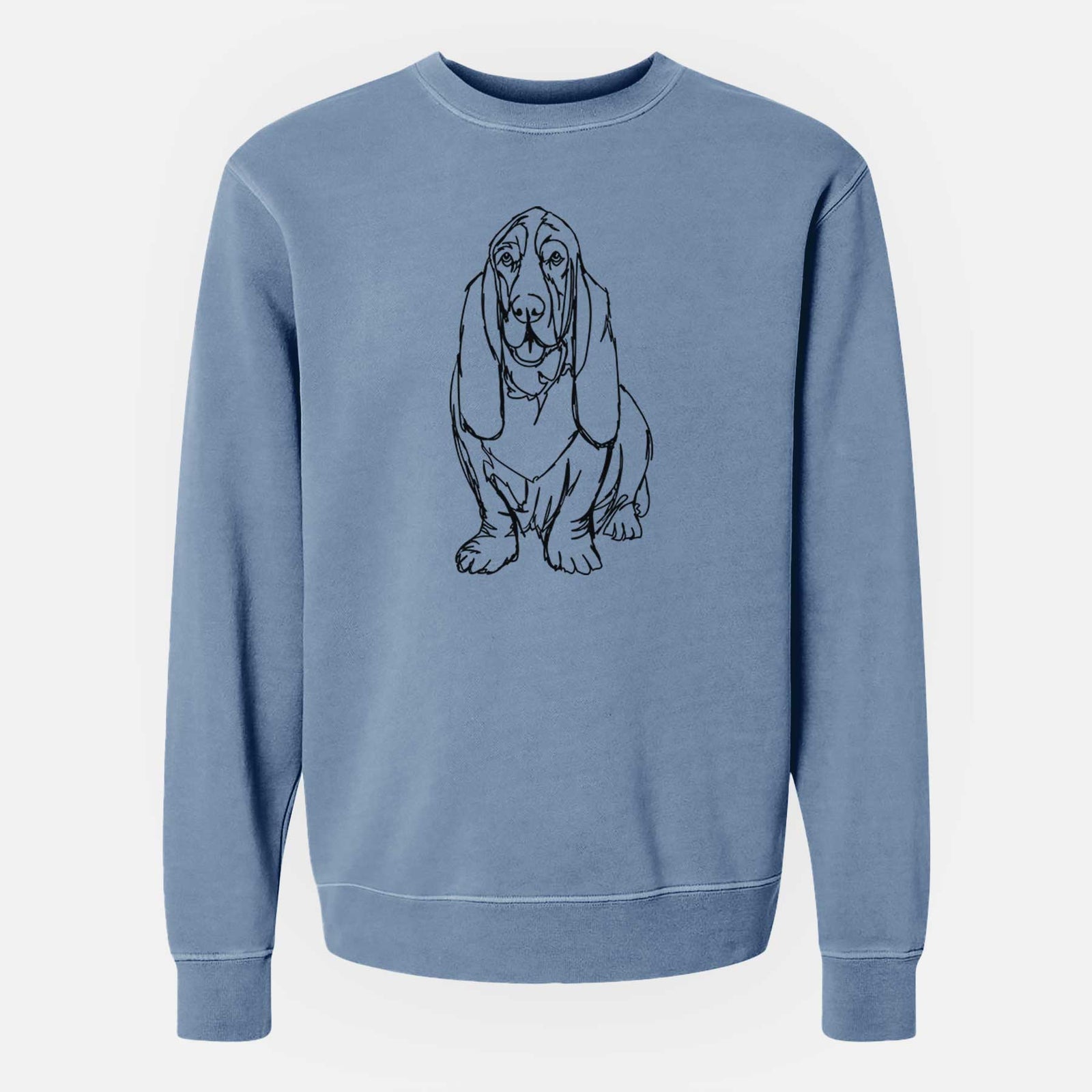 Doodled BassetHound the - Unisex Pigment Dyed Crew Sweatshirt