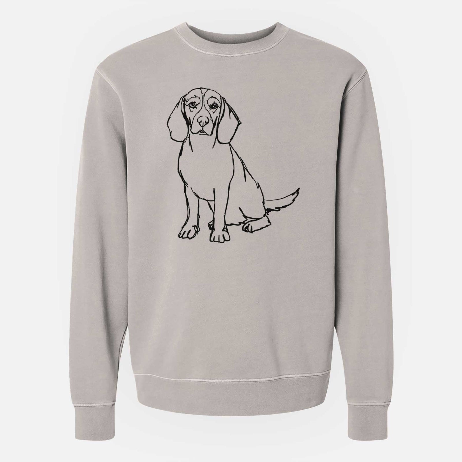 Doodled Beagle the - Unisex Pigment Dyed Crew Sweatshirt
