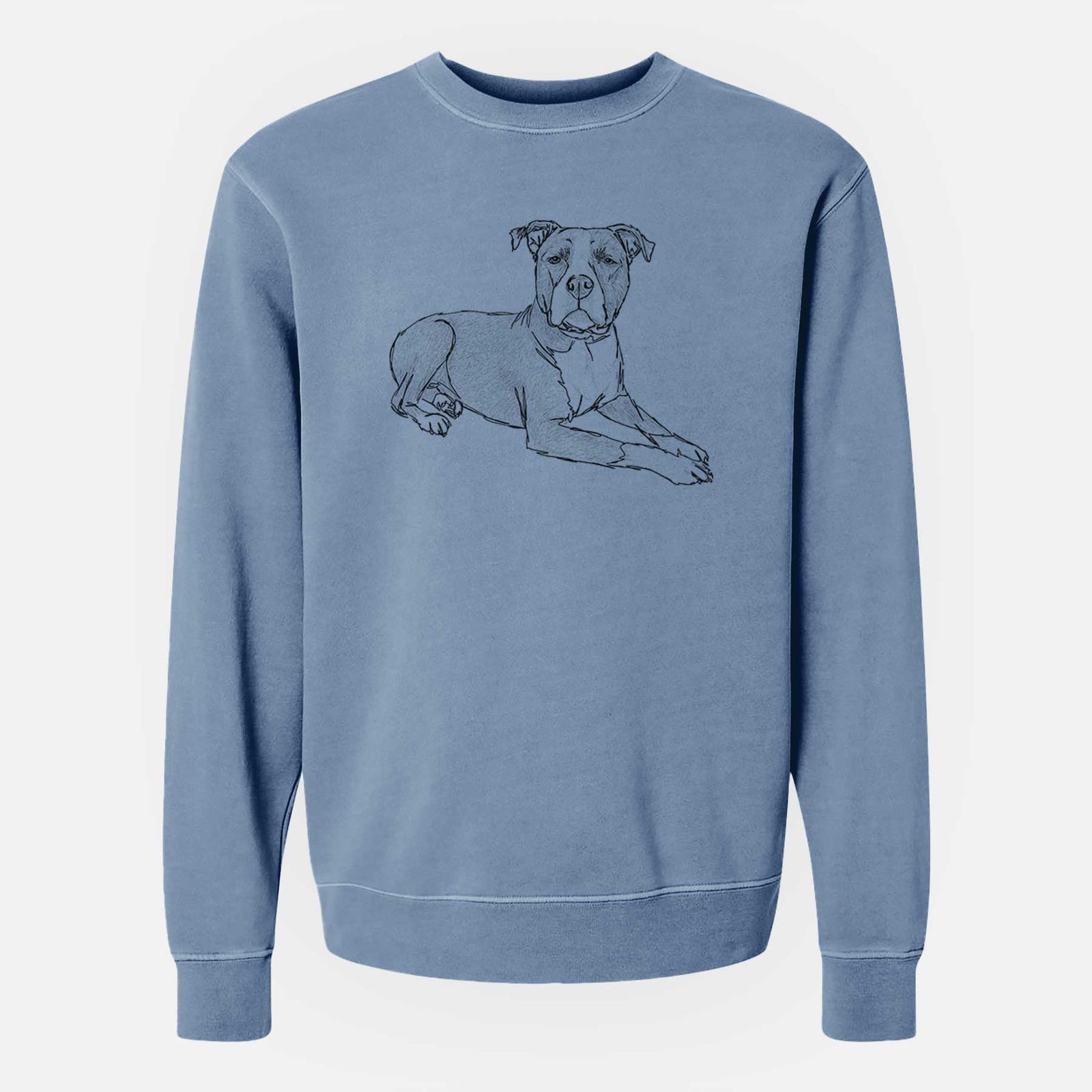 Doodled Bella the Pitbull - Unisex Pigment Dyed Crew Sweatshirt