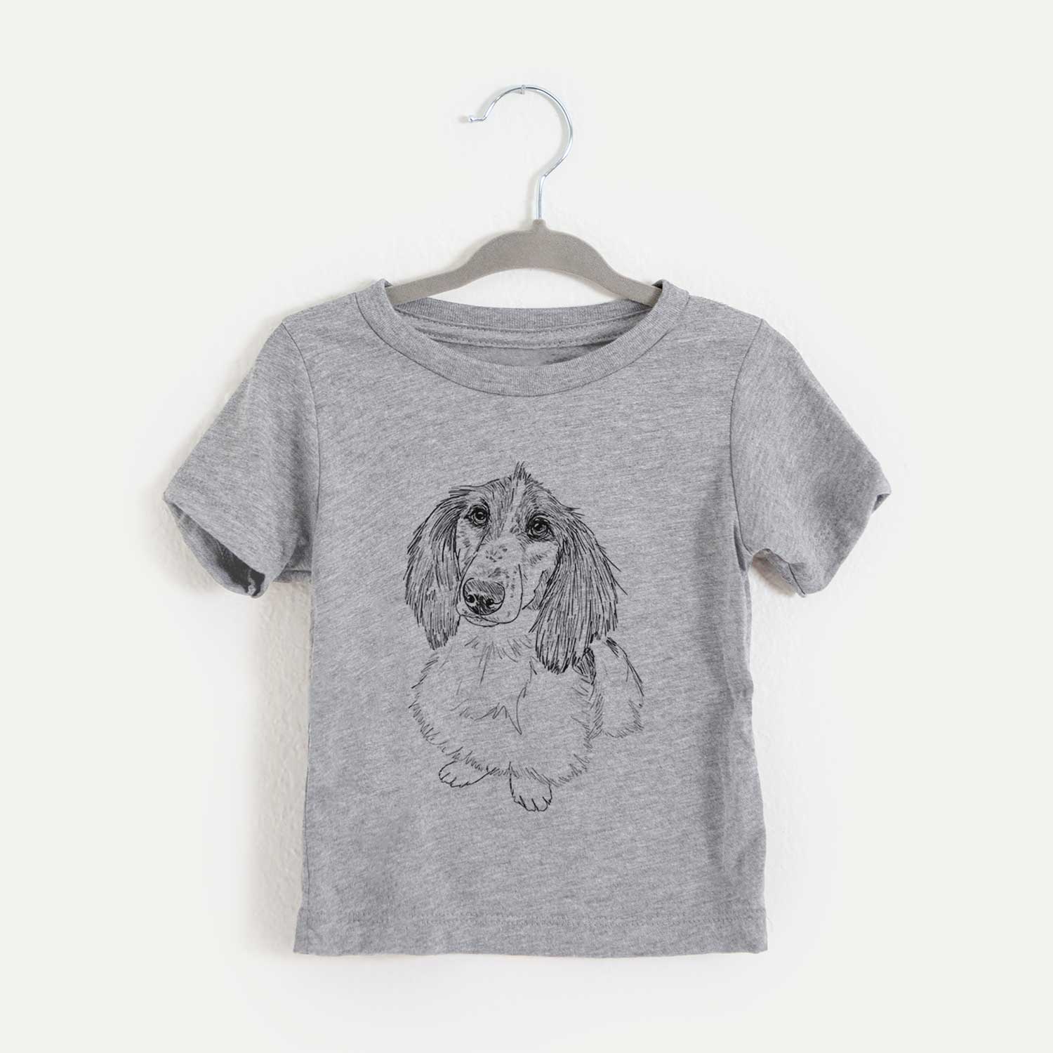 Doodled Bella the Long Haired Dachshund - Kids/Youth/Toddler Shirt