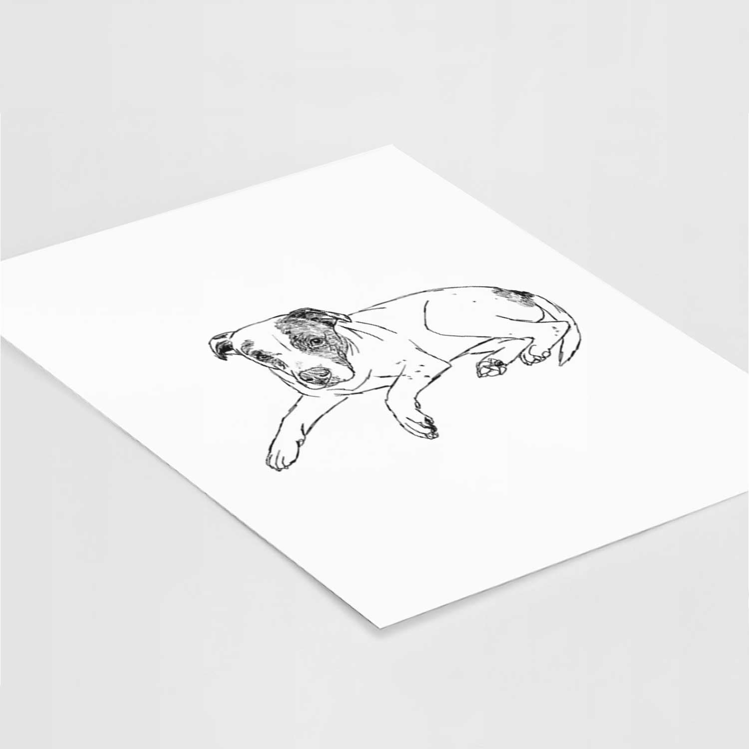 Doodled Bella the Pitbull Art Print