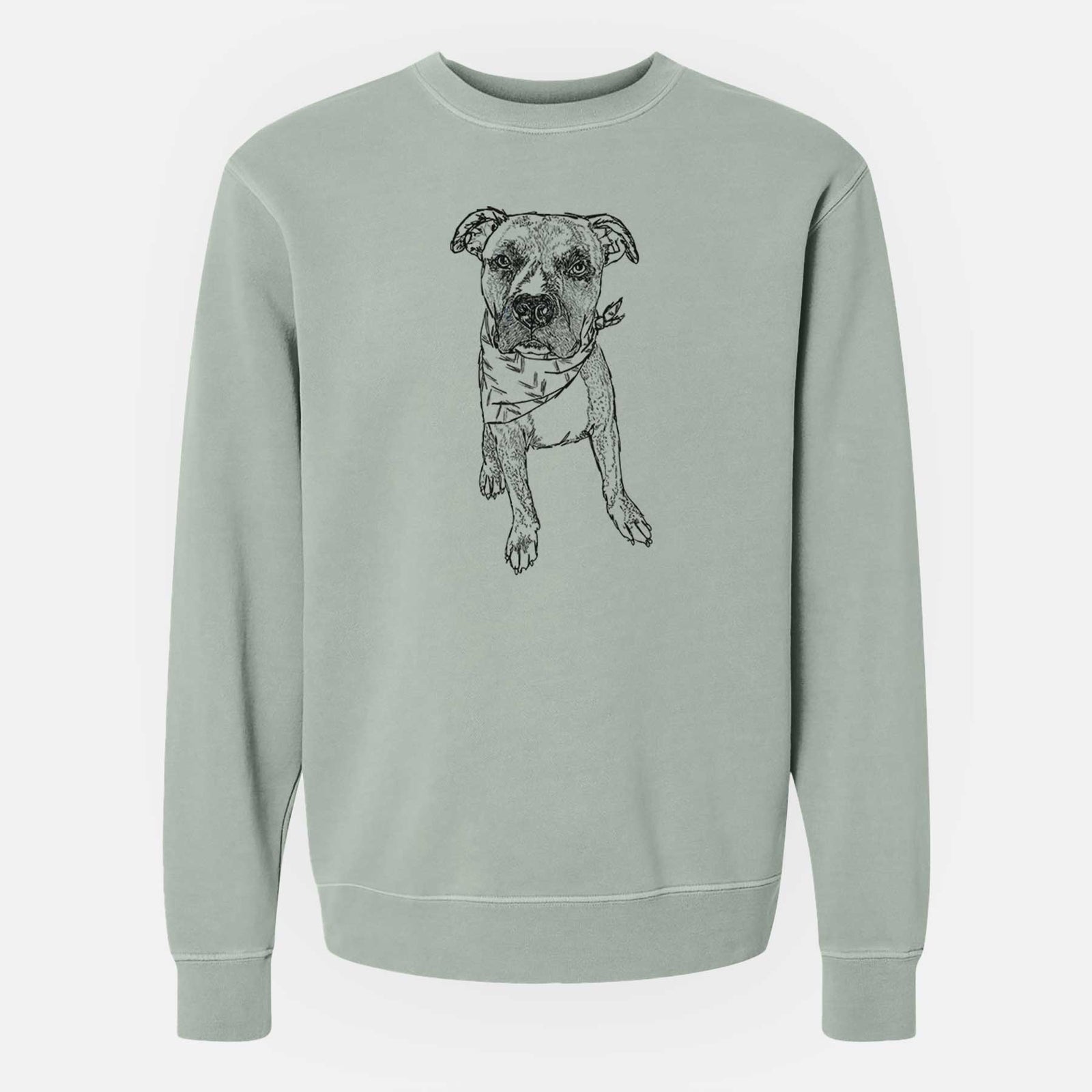 Doodled Benny the Mixed Breed - Unisex Pigment Dyed Crew Sweatshirt