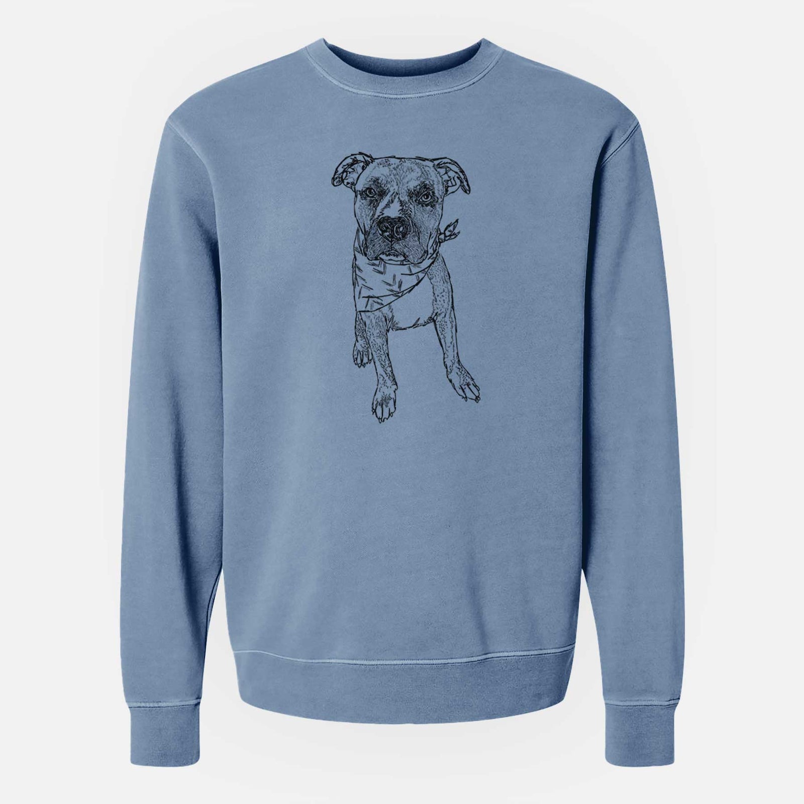 Doodled Benny the Mixed Breed - Unisex Pigment Dyed Crew Sweatshirt
