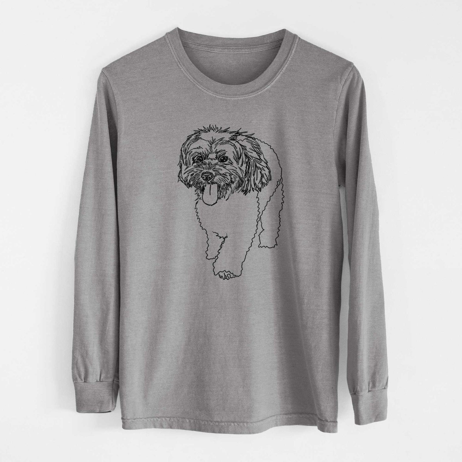 Doodled Benson the Havanese - Heavyweight 100% Cotton Long Sleeve