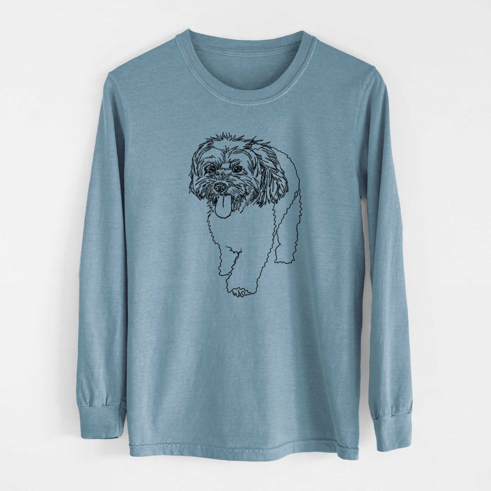 Doodled Benson the Havanese - Heavyweight 100% Cotton Long Sleeve