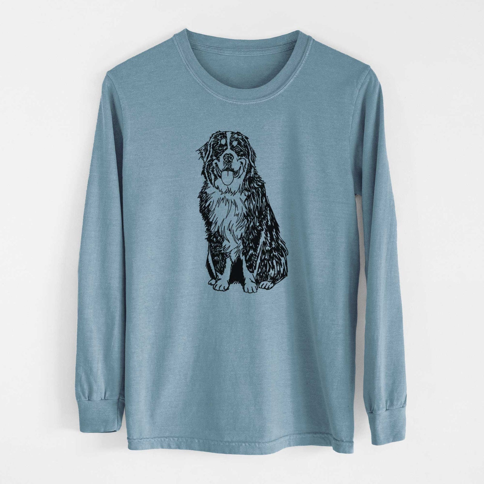 Doodled Bernese Mountain Dog - Heavyweight 100% Cotton Long Sleeve