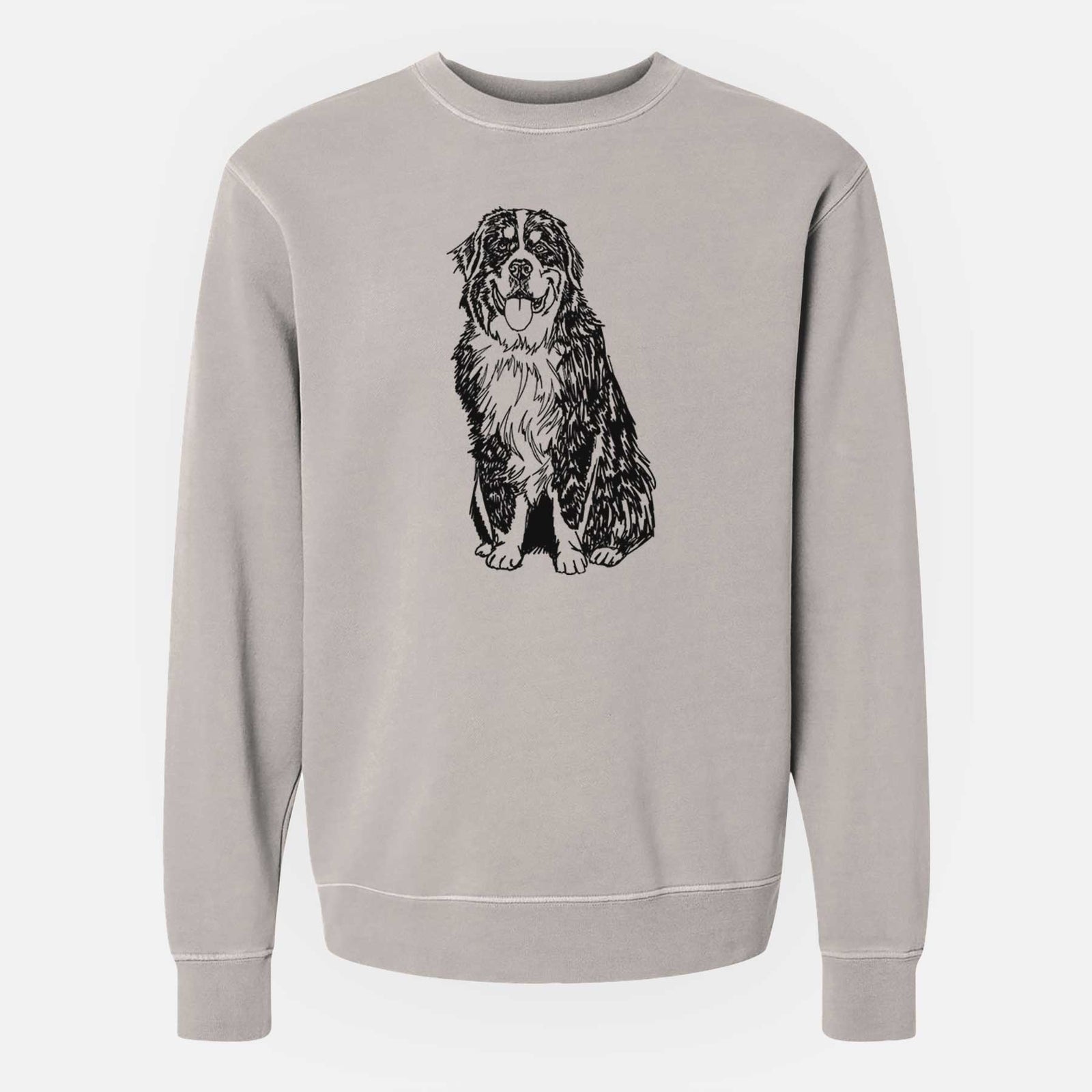 Doodled Bernese Mountain Dog the - Unisex Pigment Dyed Crew Sweatshirt