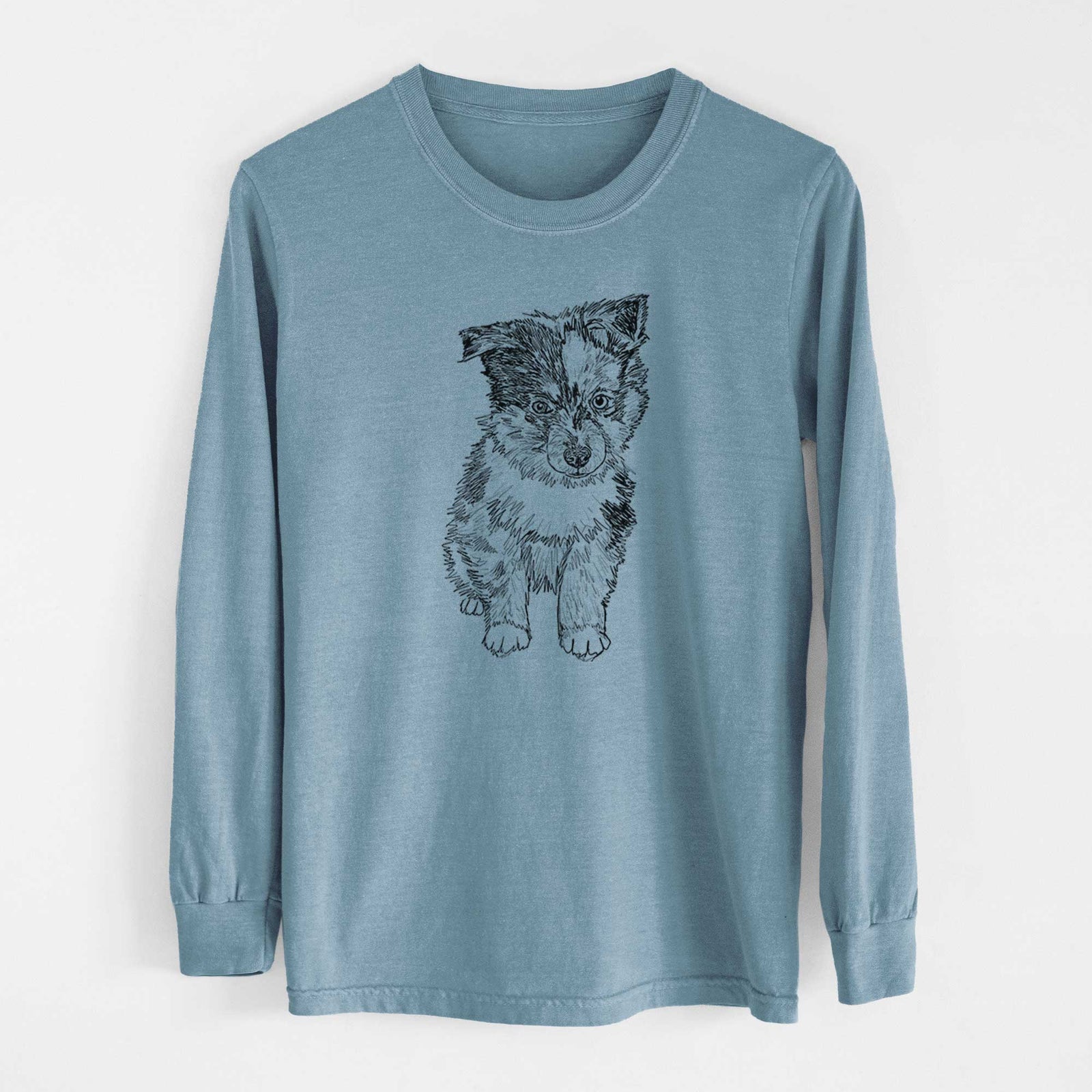 Doodled Bernie the Mini Aussie - Heavyweight 100% Cotton Long Sleeve