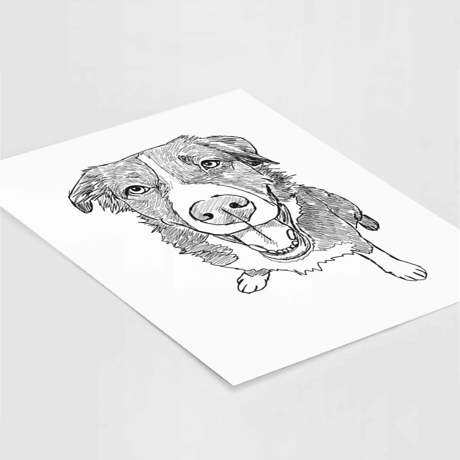 Doodled Bernie the Mixed Breed Art Print