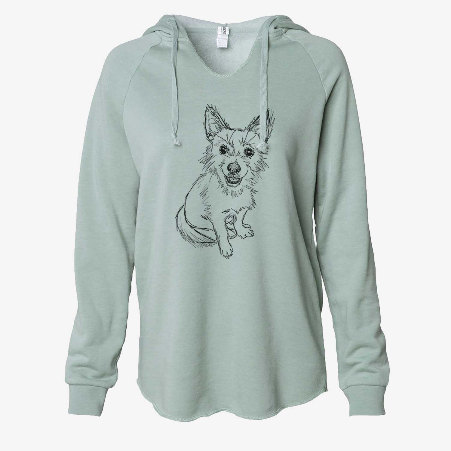 Doodled Boo the Mixed Breed - Cali Wave Hooded Sweatshirt