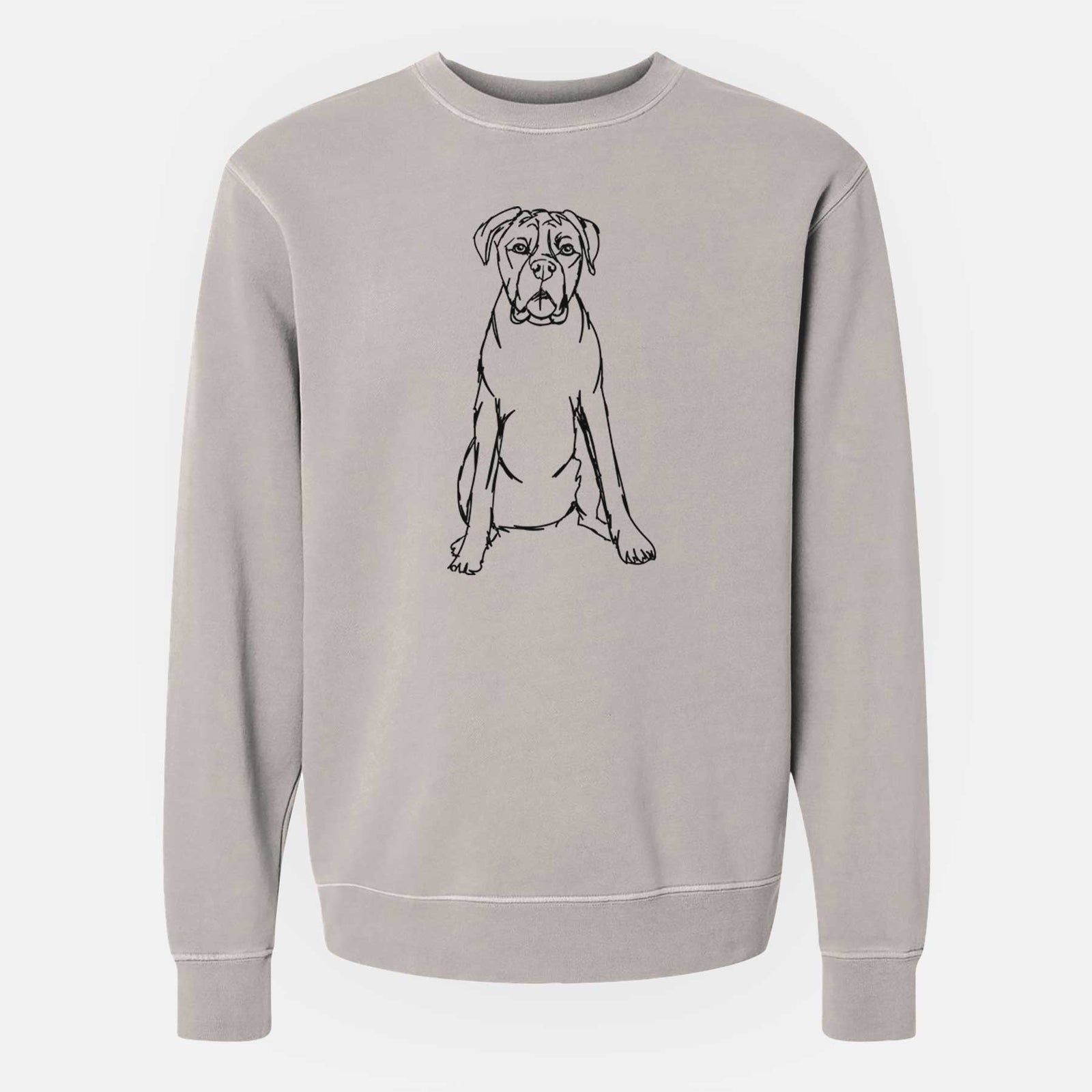 Doodled Boxer the - Unisex Pigment Dyed Crew Sweatshirt