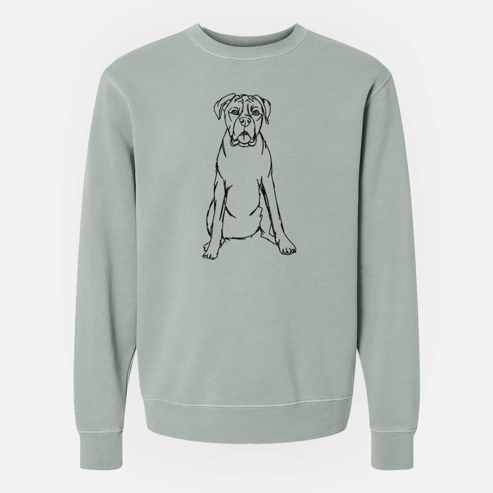 Doodled Boxer the - Unisex Pigment Dyed Crew Sweatshirt