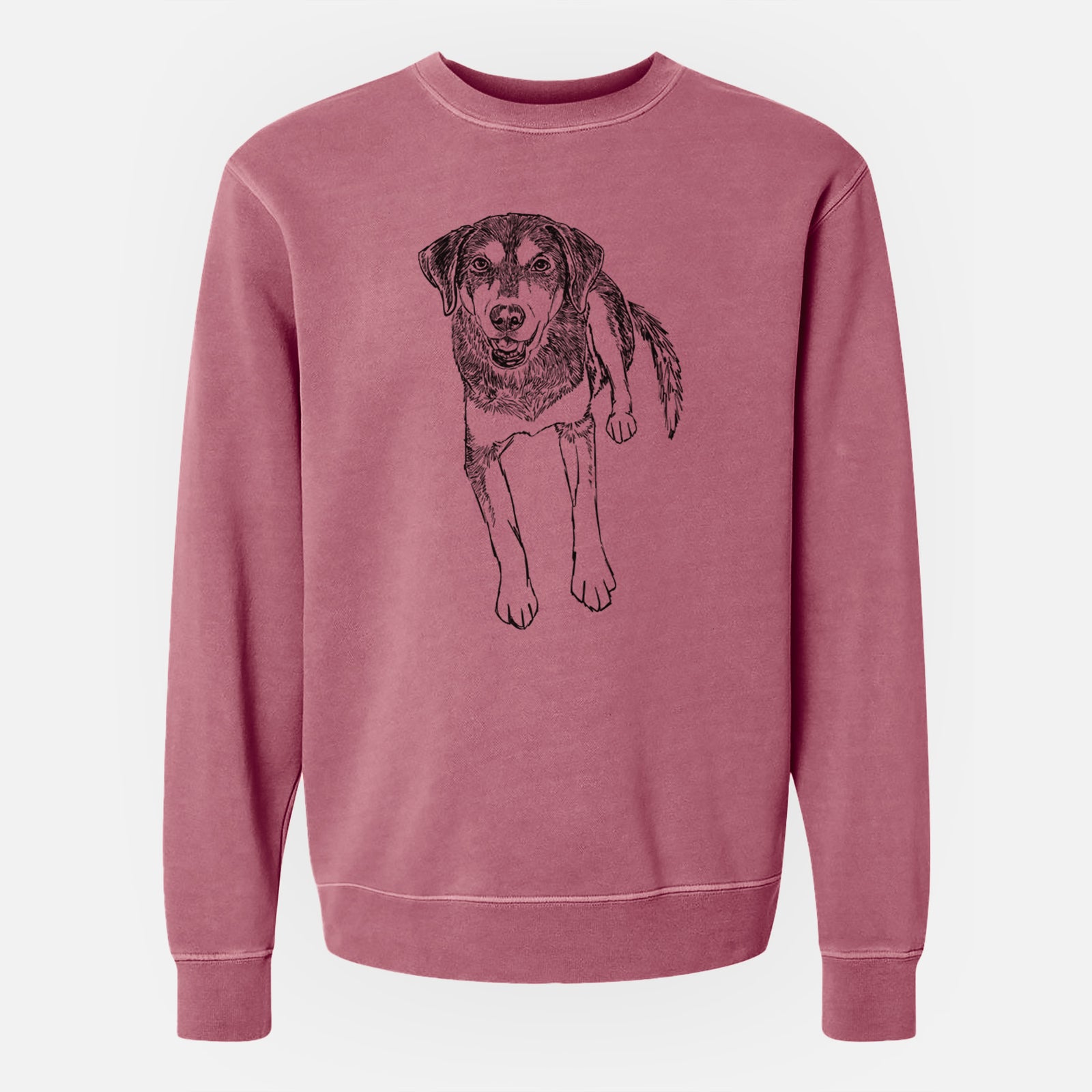Doodled Briley the Mixed Breed - Unisex Pigment Dyed Crew Sweatshirt