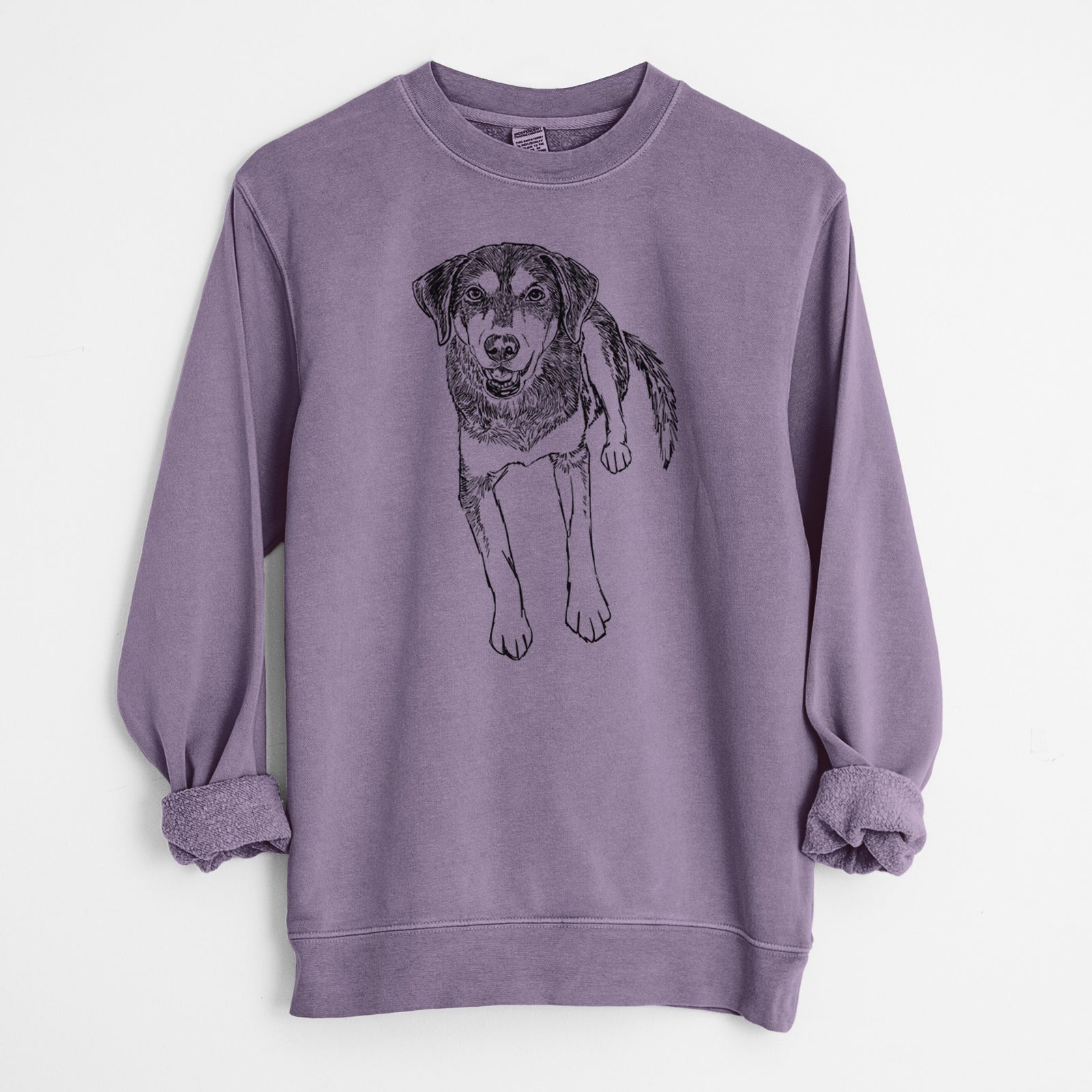 Doodled Briley the Mixed Breed - Unisex Pigment Dyed Crew Sweatshirt