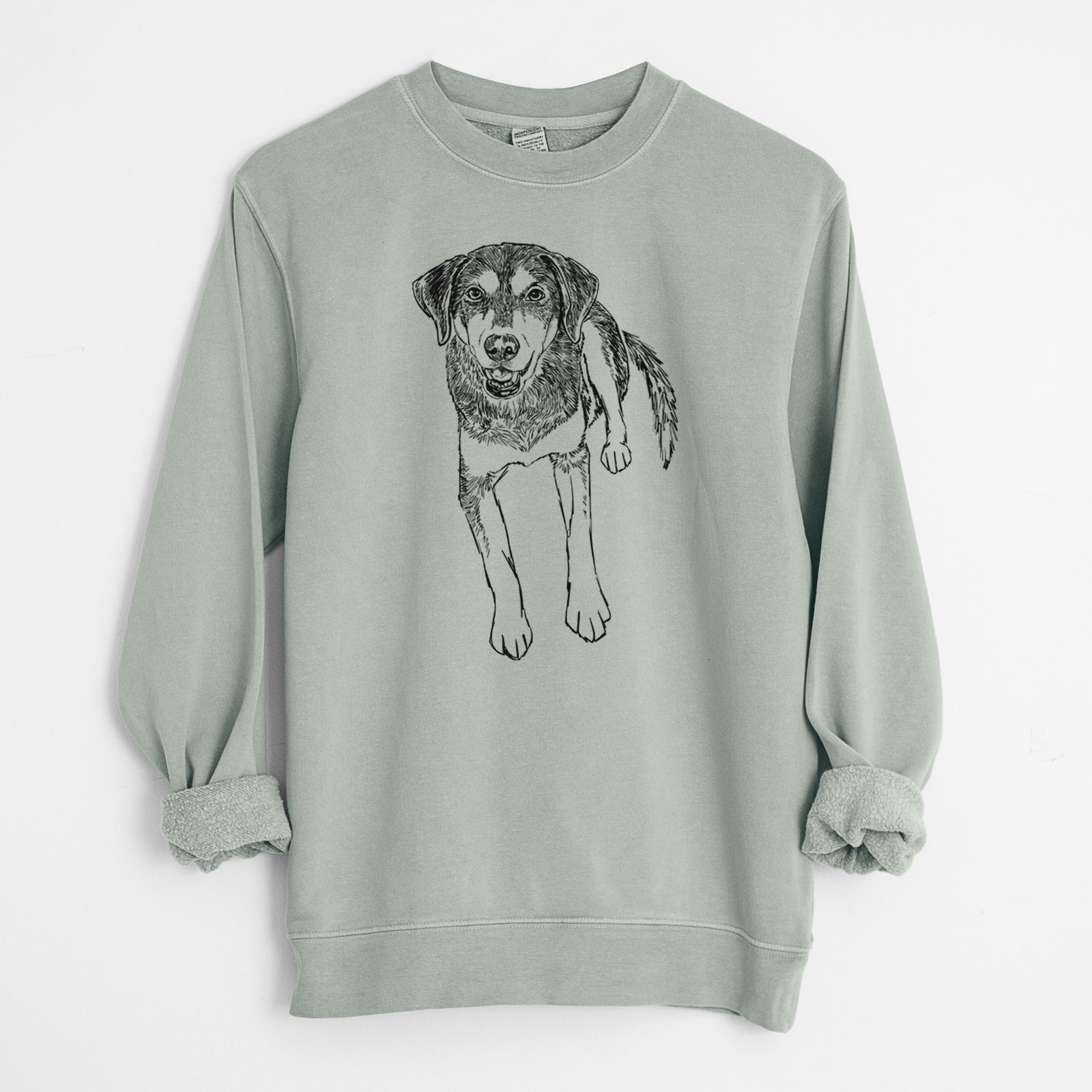 Doodled Briley the Mixed Breed - Unisex Pigment Dyed Crew Sweatshirt